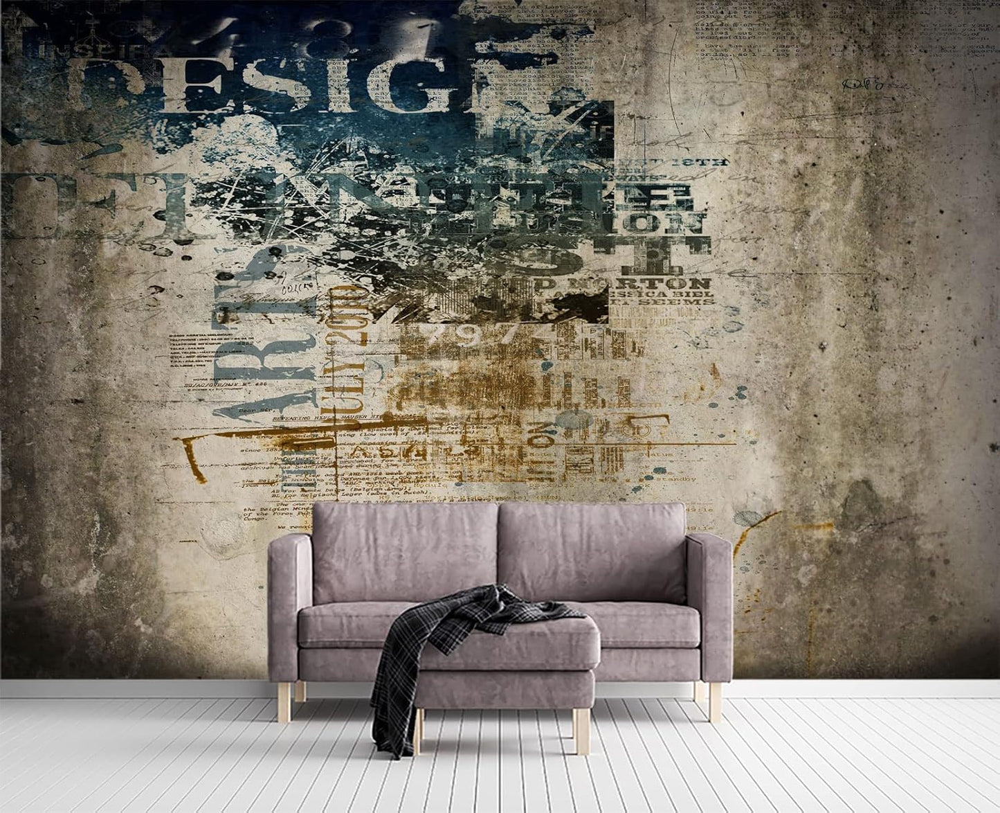 Retro Graffiti Wall Mural Wallpaper for Bedroom 178" x 117"