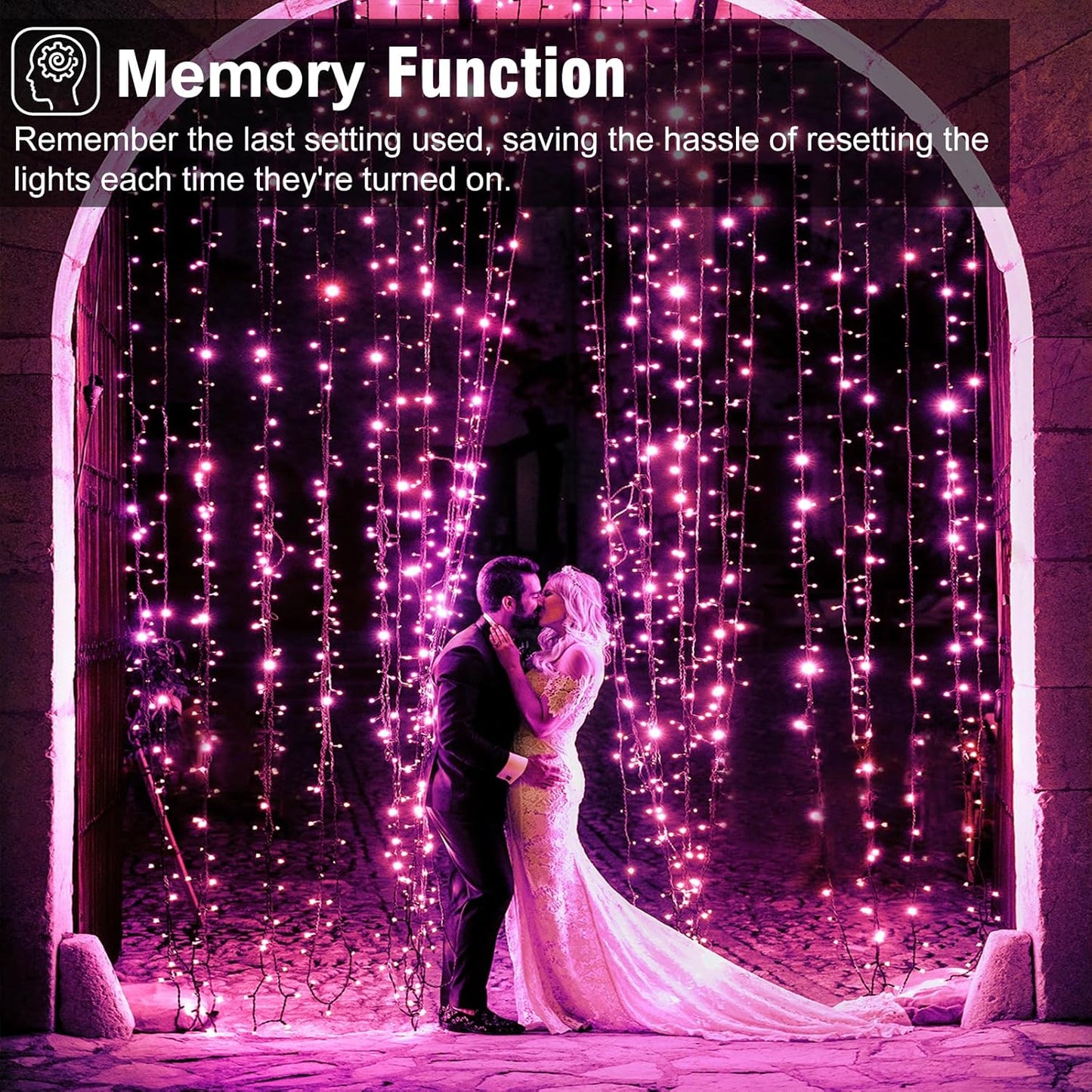 Christmas Lights Outdoor, 66FT 200 LED Christmas Tree Lights with 8 Modes Waterproof, Plug in Green Wire Connectable Twinkle String Light for Indoor Bedroom Patio Wedding Holiday Decor, Pink