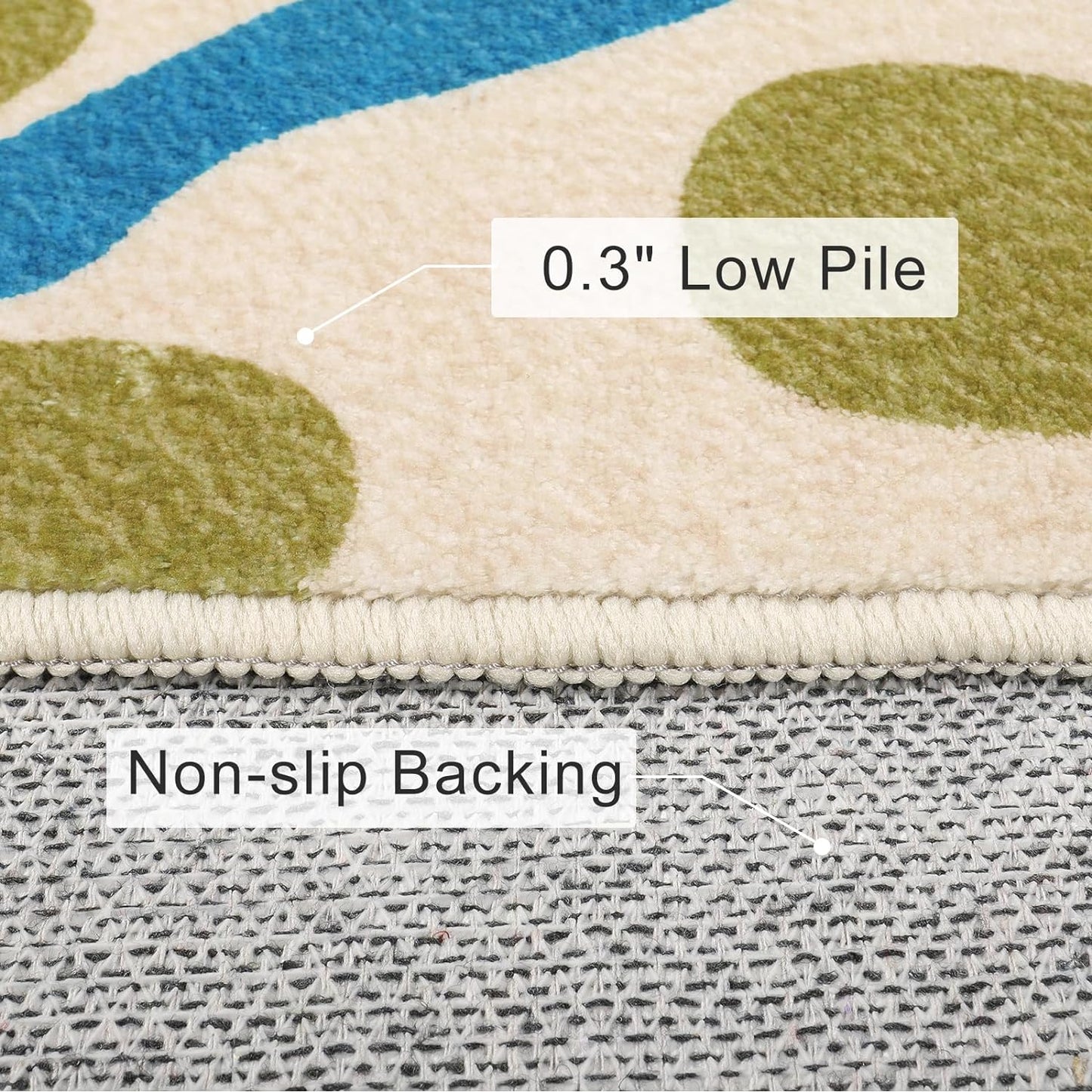 STARUIA Large Area Rug for Living Room, 8'x10' Rainbow Kids Rug for Classroom, Colorful Art Washable Rugs for Bedroom, Non-Slip Ink Splotch Nursery Rugs Soft Modern Living Room Carpet for Dorm School