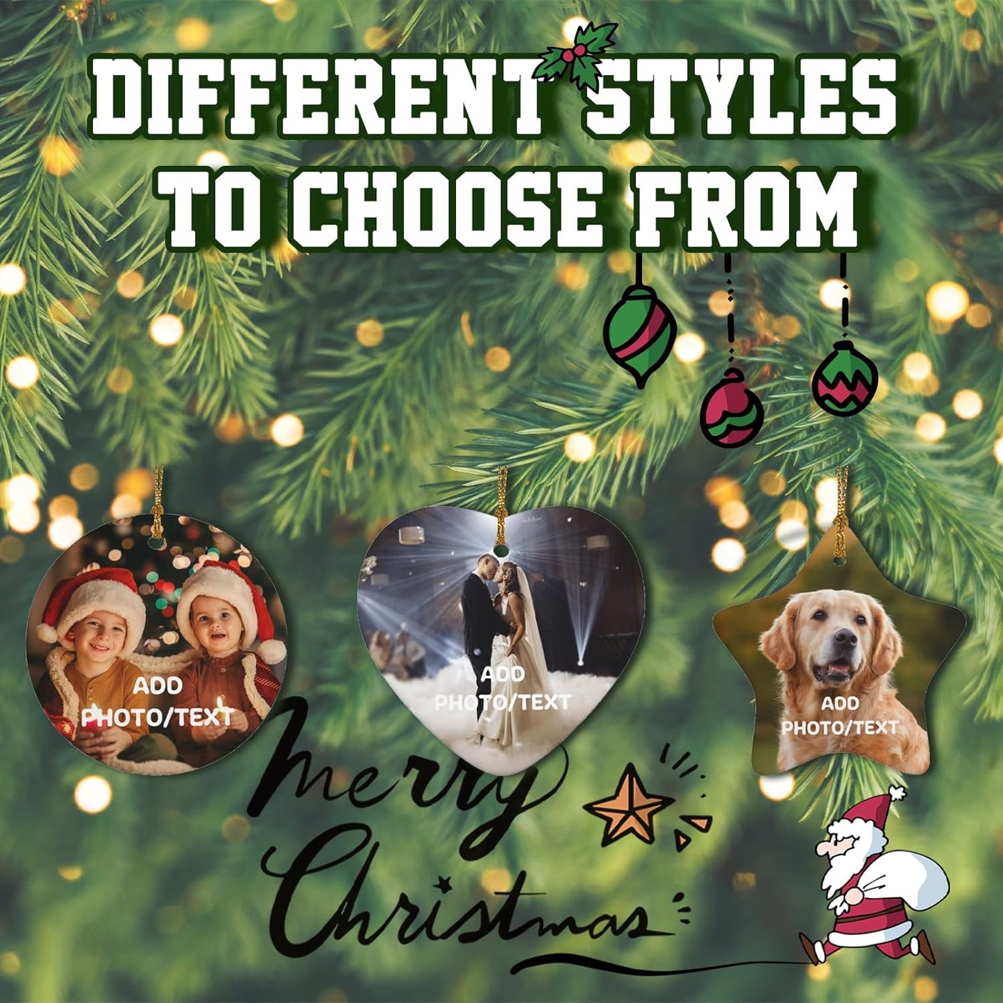 Personalized Christmas Ornaments 2025 Custom Ornament Xmas Photo Ornament Customized Gifts Heart Shap