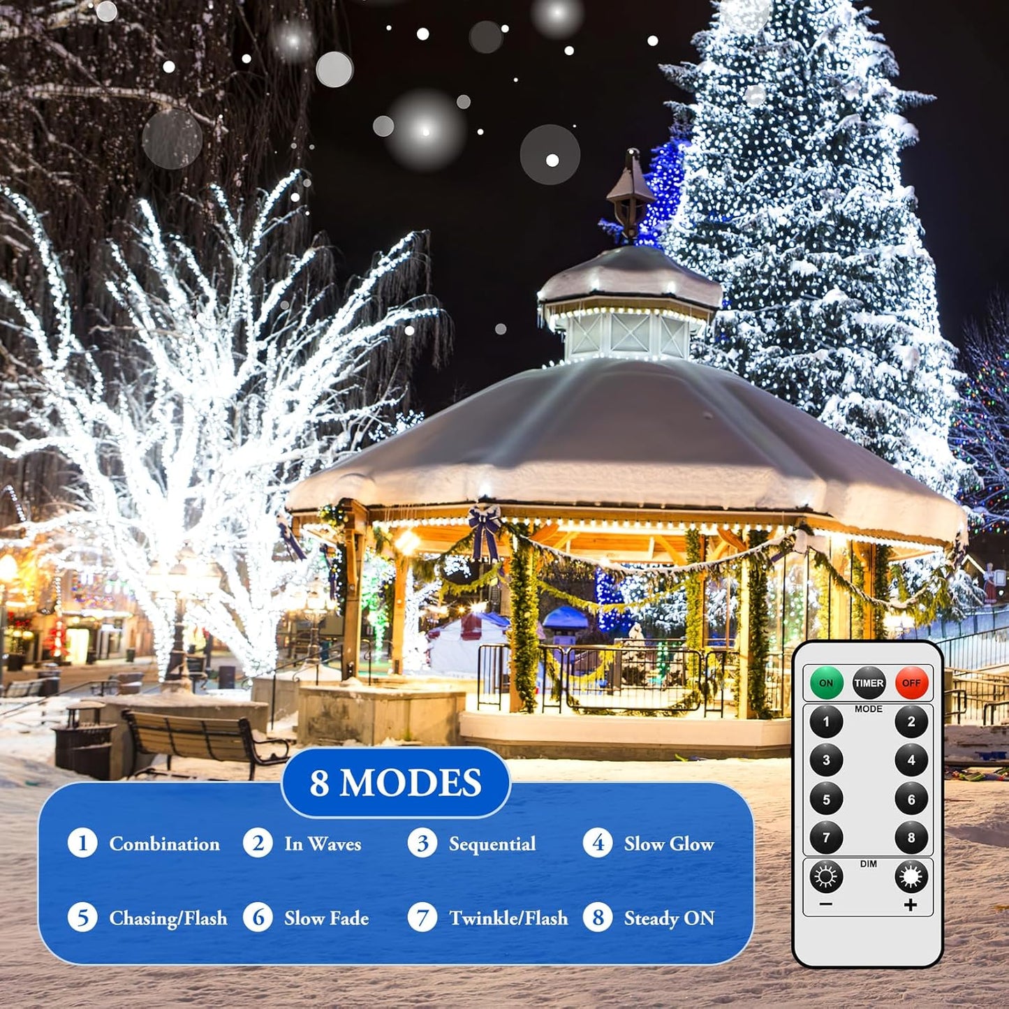 2 Pack 100 LED Fairy Lights Battery Operated with Timer & Remote, 33FT Waterproof Twinkle Lights Indoor Outdoor, Fairy String lights for Bedroom Classroom DIY Wedding Christmas Decorations, Cool White