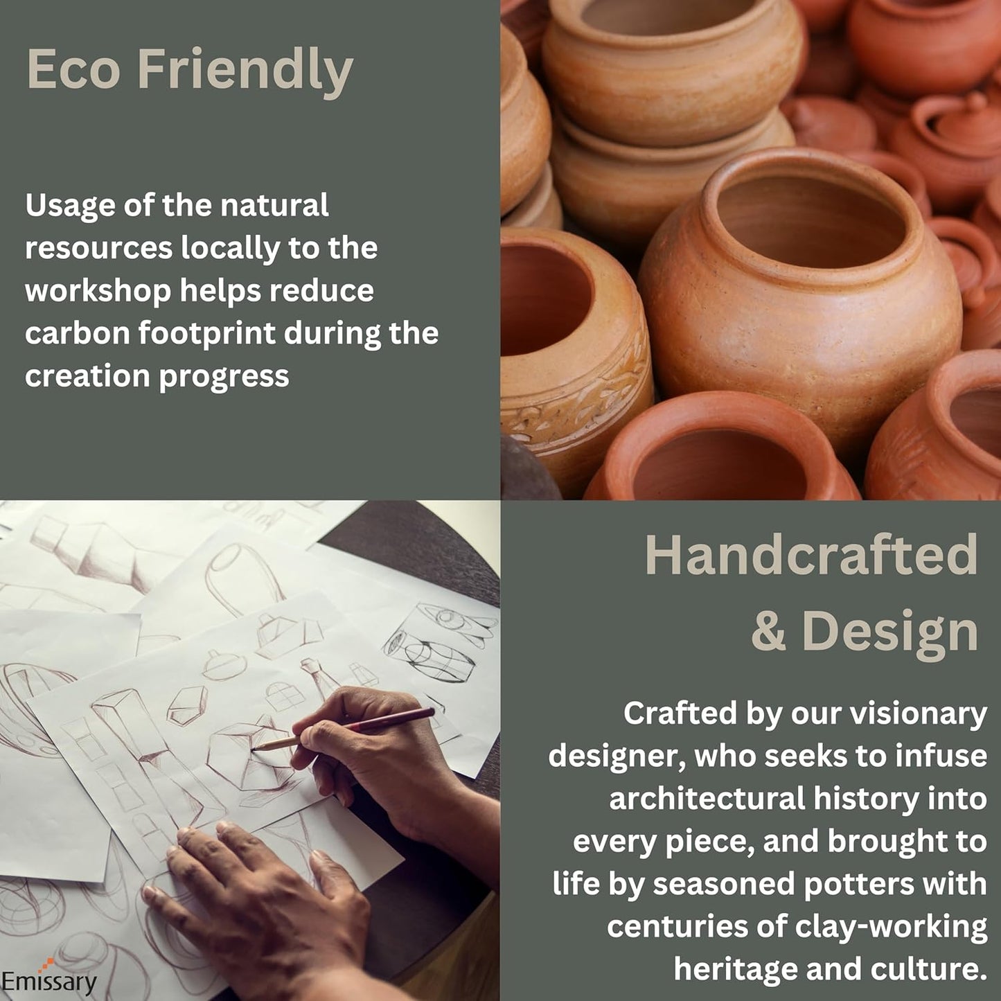 Emissary Round Stoneware Planter (Parent SKU 12012) (Green, 13" D x 12" H)