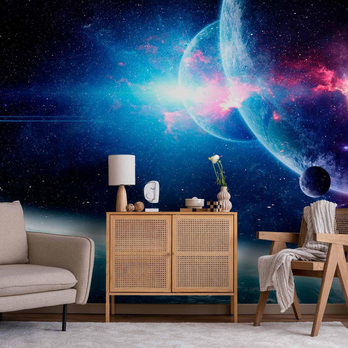 artgeist Wall Mural Cosmos 154x110 in - Peel and Stick Self-Adhesive Wallpaper Removable Large Sticker Foil Wall Decor Print Stars Solar System Universe Space b-C-10047-a-a