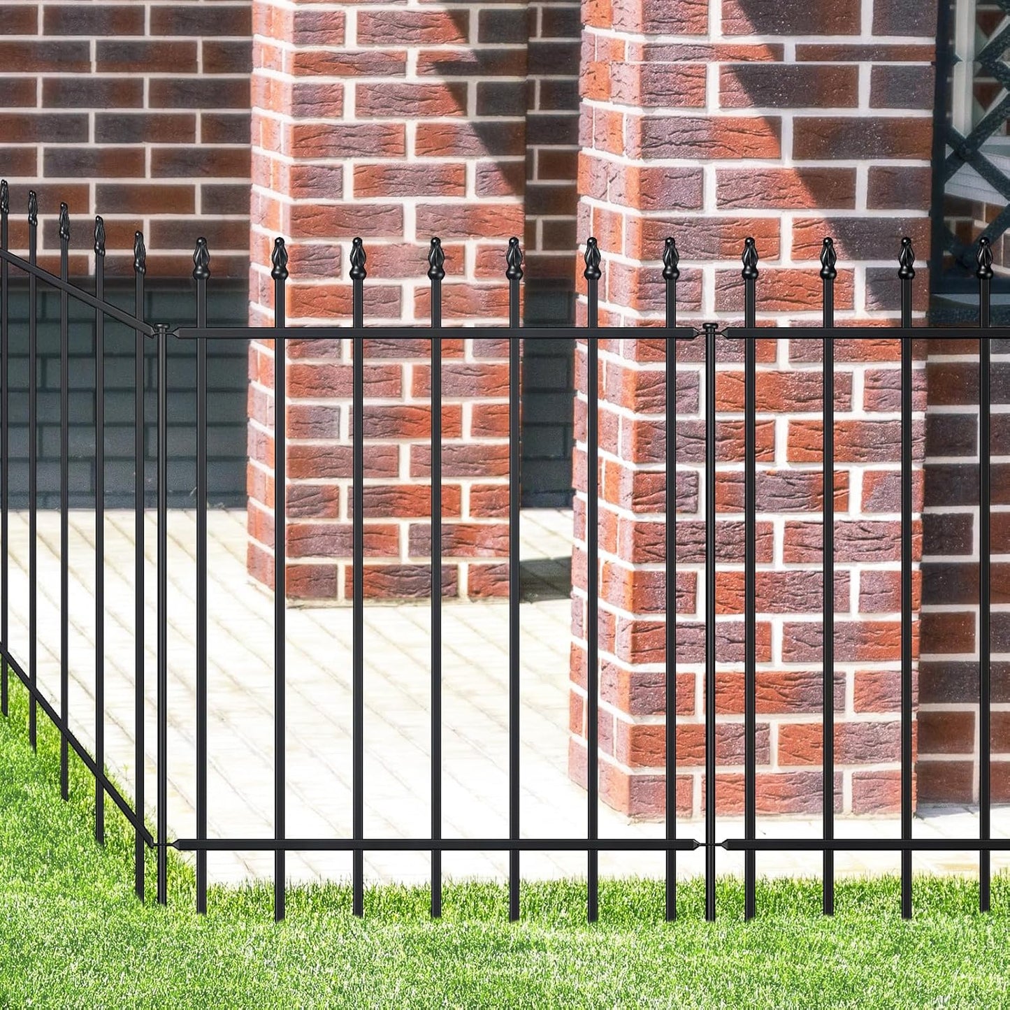 Metal Garden Fence 30 in H x 10 ft L,Border Fence Panels Animal Barrier for Dogs, No Dig Garden Fencing for Yard Patio Flower Bed Lawn Outdoor,5 Panels + 6 Stakes Black