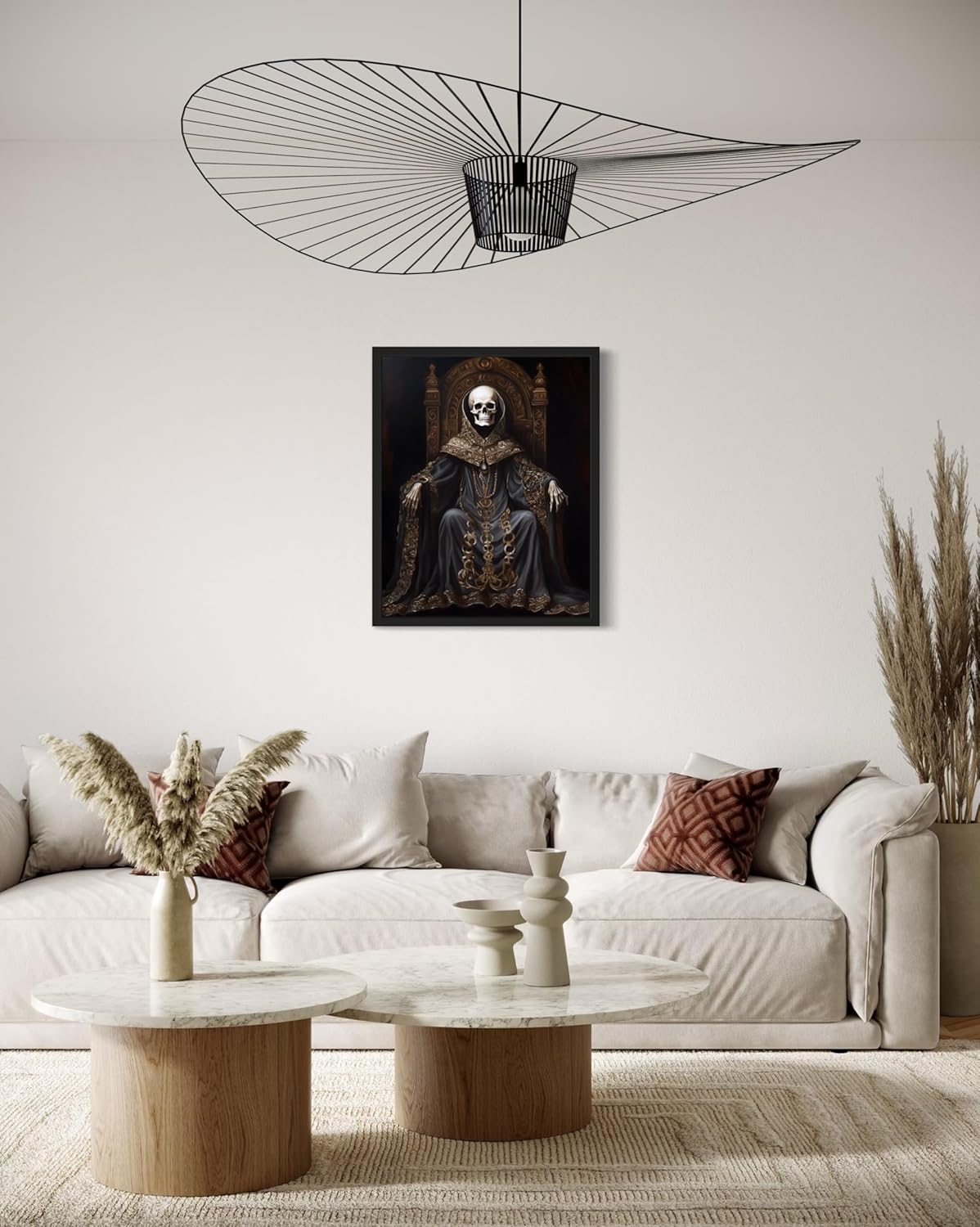 Skull King Poster Art Print, Halloween Scary Vintage Wall Art Academia Spooky Painting Decoration for Horror Prints, Gothic Posters Bedroom Decor 89 (Skull King 1, 8 x 10 inches, Unframed)