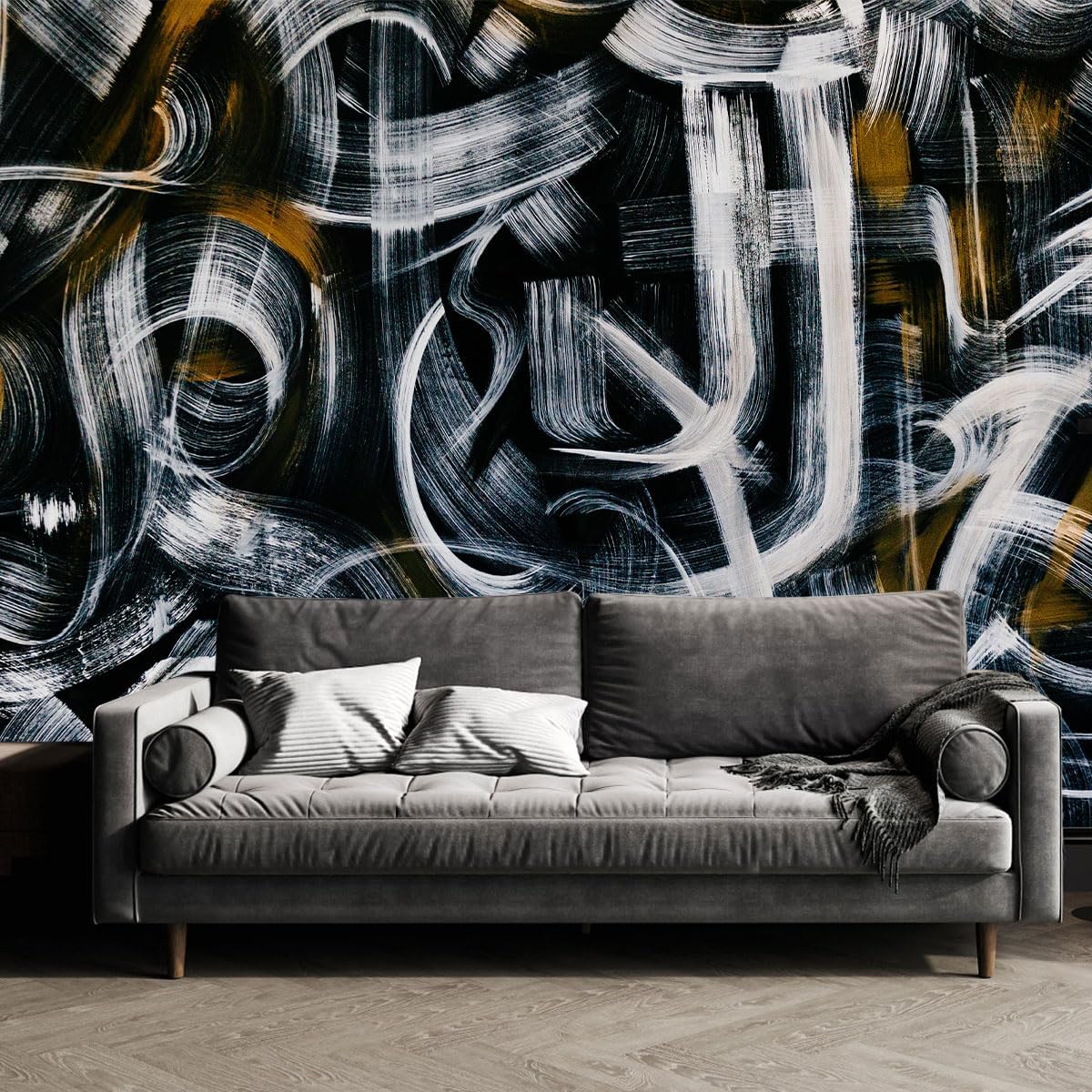 Abstract Art Wall Mural Fabric Texture Wallpaper for Bedroom Living Room (Not Peel n' Stick)
