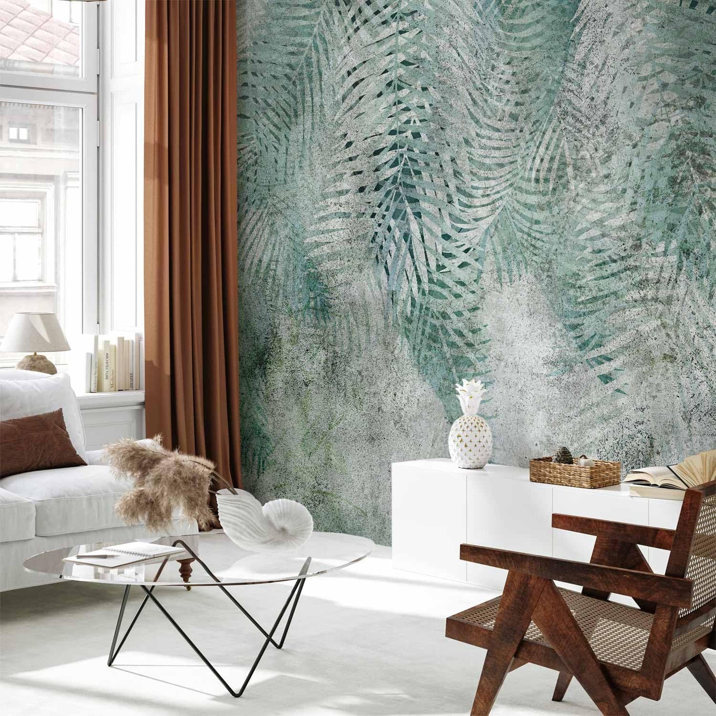 artgeist Wall Mural Leaves 98x69 in - XXL Non-Woven Wallpaper Fleece Wall Decor Photo Print Picture Image Design Nature Botanical Plants Palm Abstract b-C-0861-a-a