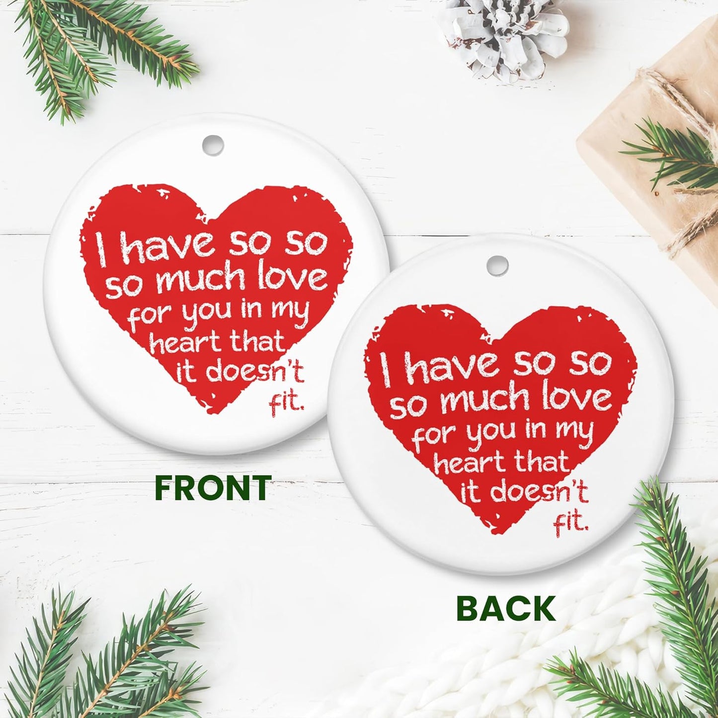 OASSIE Couple Gifts for Men, Women - Christmas Ornaments 2025, Anniversary, Engagement, Wedding Gifts for Couples, Birthday Him, Her, Wife, Husband - Christmas Decorations Ceramic Ornaments