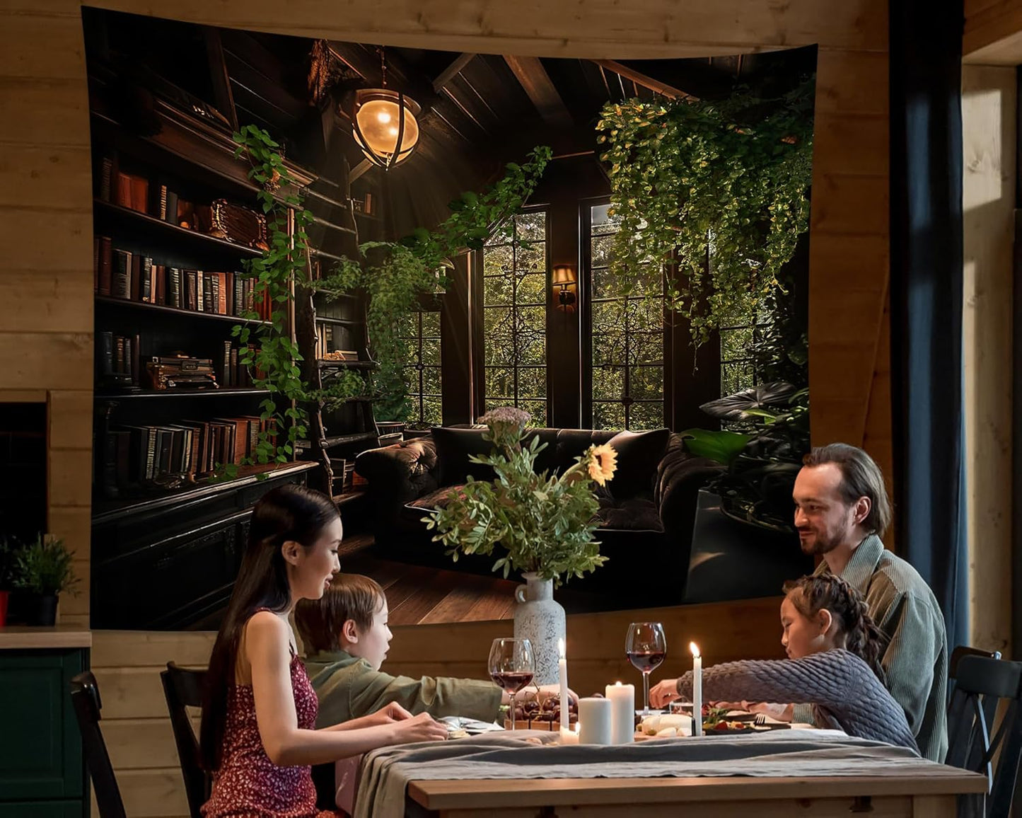 dueeia Medieval Bookshelf Tapestry Wall Hanging Book Library Backdrop Bookcase Dark Academia Vintage Wall Decor for Bedroom Aesthetic Living Room Office (59.1"x39.4")