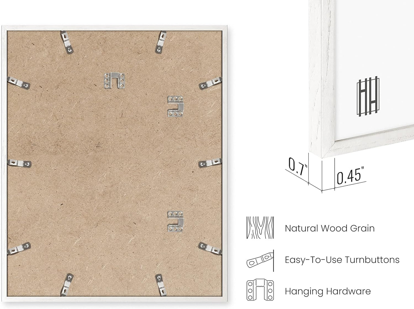 HAUS AND HUES 16x20 Frames Set of 3 - White Picture Pack Poster 16x20, Wall Frame Collage Decor 16 x 20 (White Oak Frame)