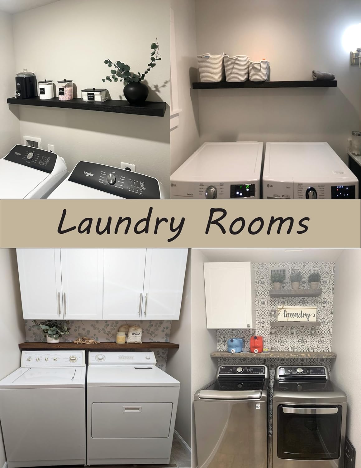 joelsantiques 72 Inch Wooden Floating Shelves for Wall - 72x12x2 in - Made of Natural Wood - Long Heavy Duty Rustic Wall Shelves for Bedroom - Perfect for Living Room, Kitchen - Gray