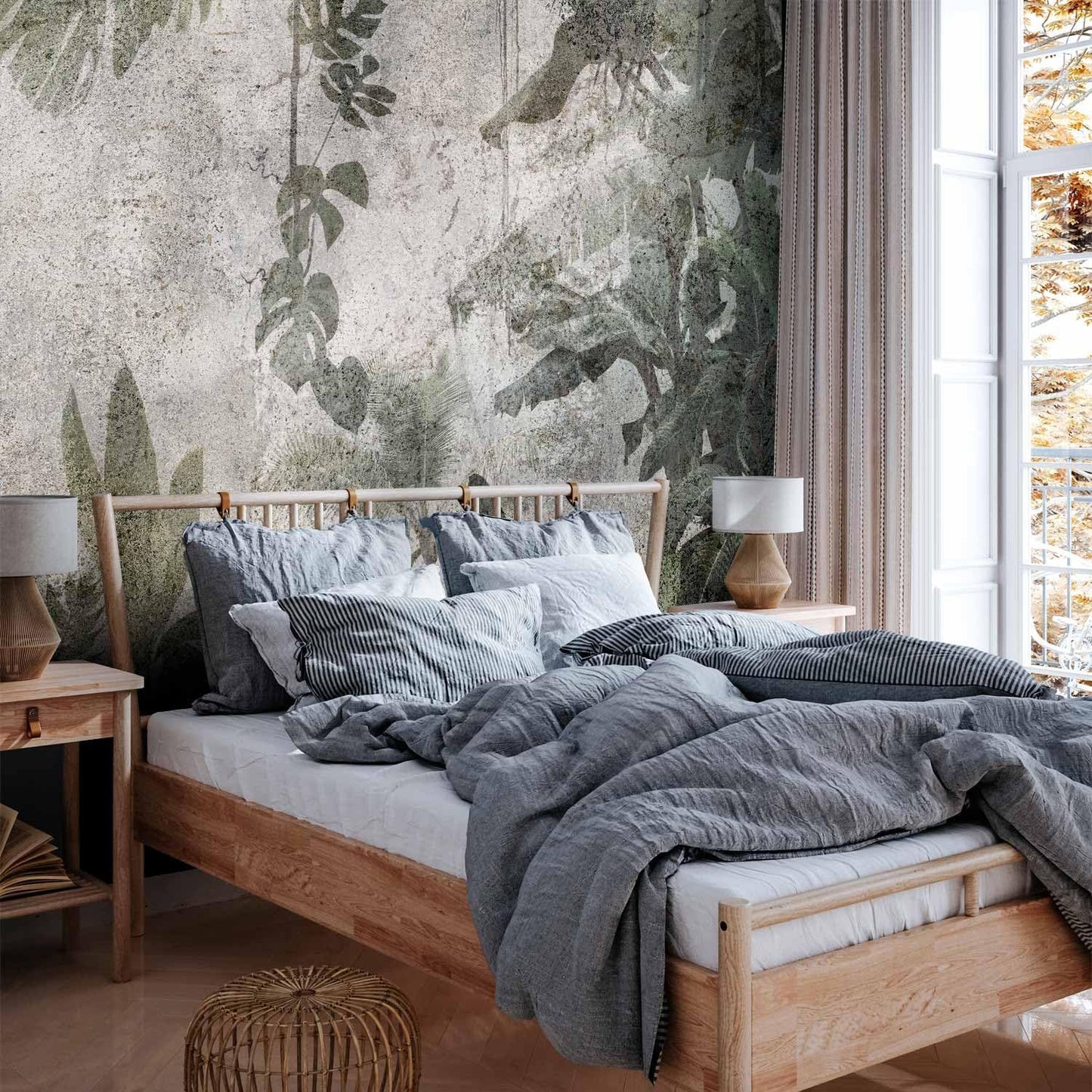 artgeist Wall Mural Tropical Leaves 173x124 in - Peel and Stick Self-Adhesive Wallpaper Removable Large Sticker Foil Wall Decor Print Picture Image Design Jungle Nature Monstera b-C-0821-a-a