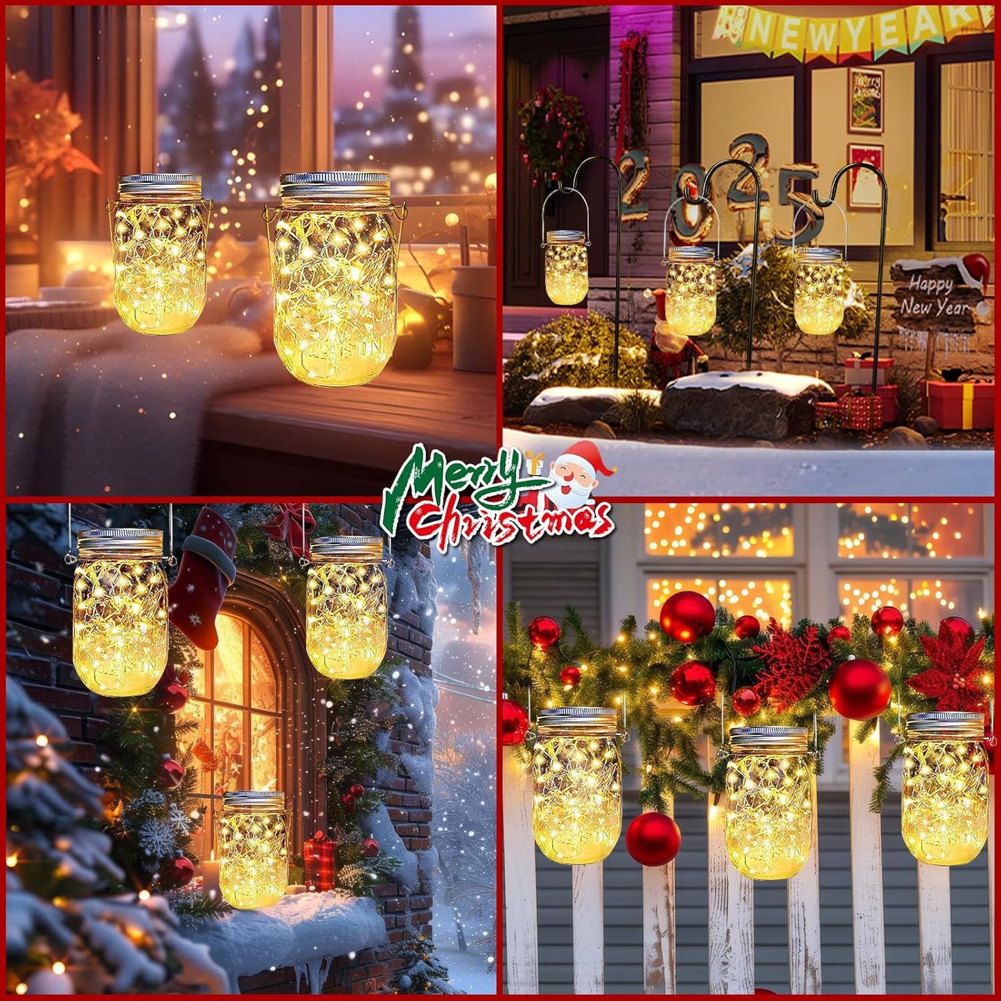 12 Pack Solar Mason Jar Lid Lights - 30 LED Firefly Fairy String Lights, Waterproof Outdoor Solar Lights with Hangers for Regular Mouth Jars (No Jars Included)