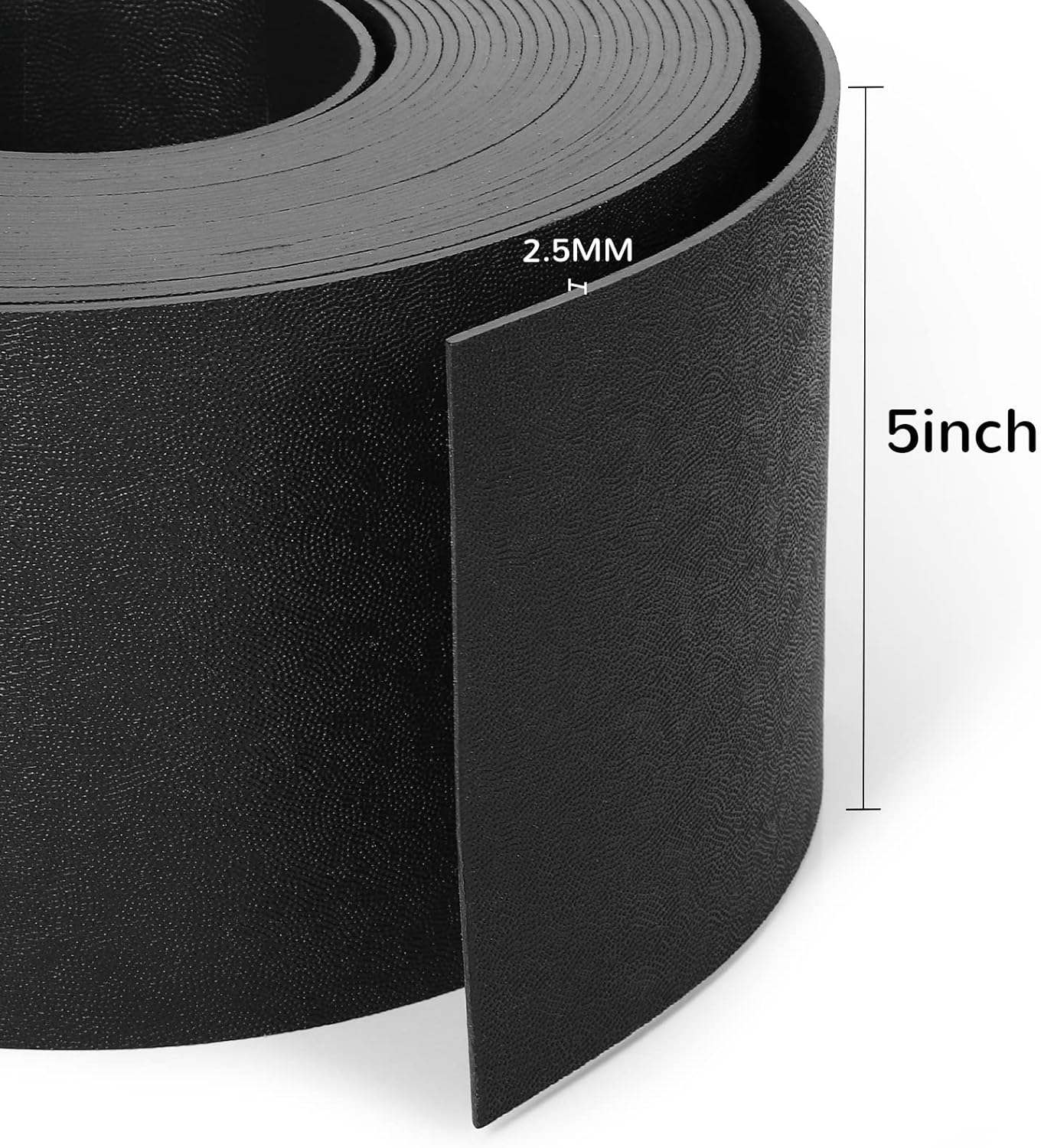 Black Plastic Garden Landscape Edging, 5” Tall Border Coil, Flexible and Strengthened with Anti-UV Treatment (100ft with 30pcs Stakes)