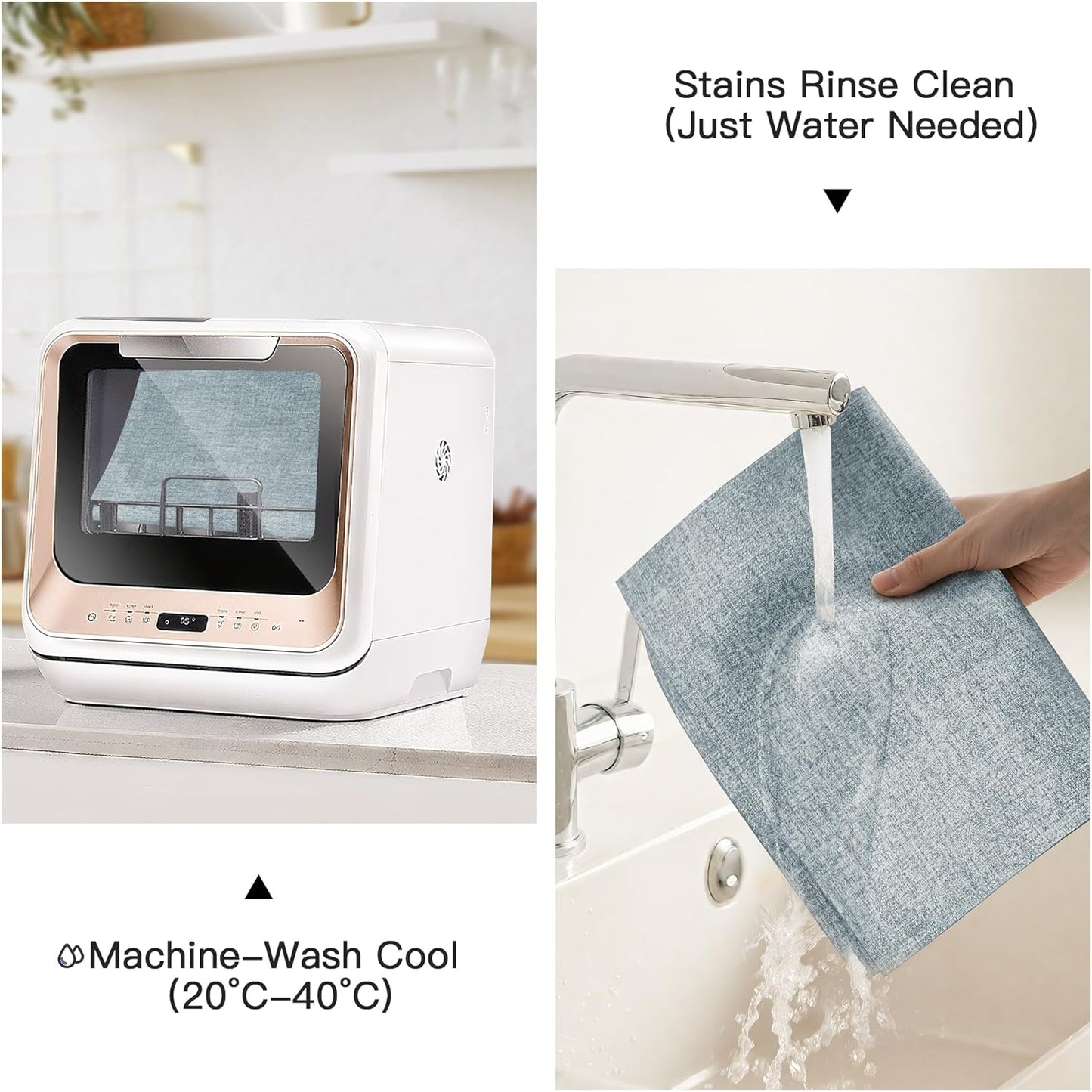 DOLOPL Placemats Set of 8, Reversible Wipeable & Heat Resistant Place Mats, Modern Faux Leather Table Mats for Kitchen, Neutral Waterproof Tablemats for Dining Table Decor, Wedding, Party(Dusty Blue)