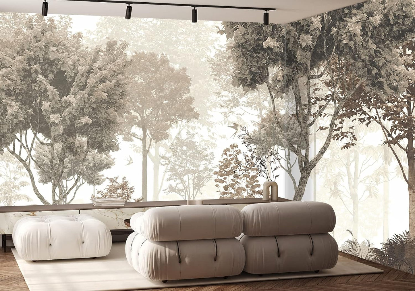 Vintage Forest Wallpaper Nature Wall Mural Wallpaper for Bedroom Living Room (Not Peel n' Stick)