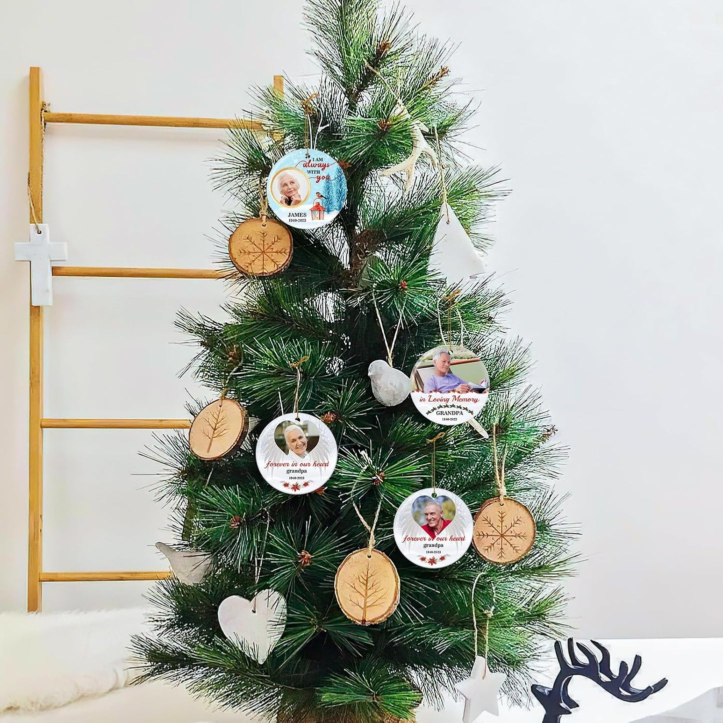 Valyria Personalized Memorial Christmas Photo Ornament, I Am Always with You Ceramic Custom Christmas Ornament 2025 Memorial Ornaments for Loss of Loved Ones Xmas Sympathy Ornament