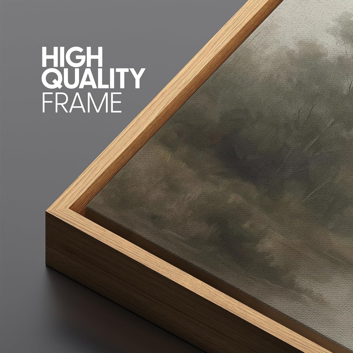 MUDECOR Extra Larg Framed Canvas Print Wall Art Misty Forest River Landscape Neutral Tones Nature Illustrations Decorative Colorful for Bedroom - 60"x30"