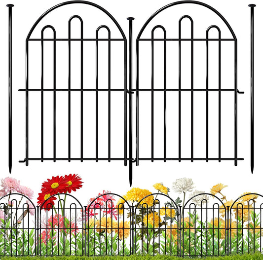 32 Pack Decorative Garden Fence, 26in x 34.6ft Arched No Dig Animal Barrier Fence for Dog Rabbit, Garden Edging Border, Rustproof Metal Ground Stake Border Fencing Panel for Outdoor Yard Patio Decor