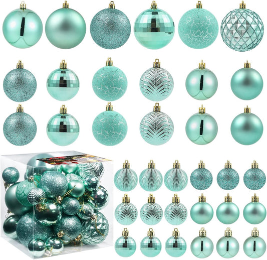 LANGXUN 36pcs Peacock Christmas Tree Decorations Balls, Bolas De Navidad, 2025 Christmas Decor, Indoor Outdoor Shatterproof Christmas Ornaments, Xmars Party Wedding Suppiles