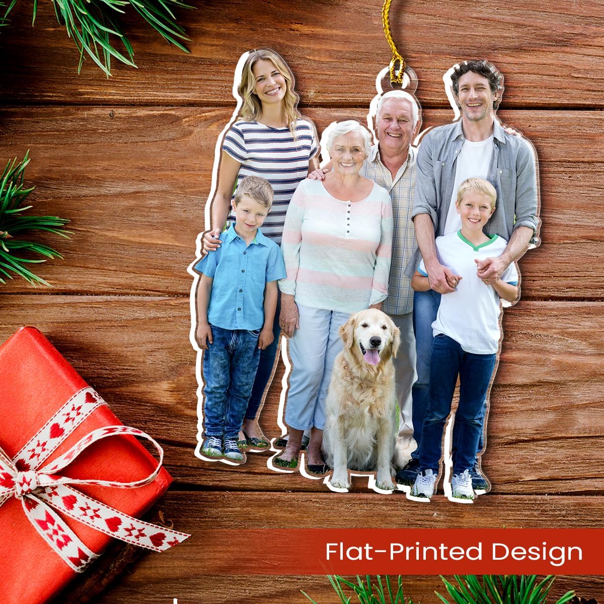 Personalized Custom Photo Acrylic Ornament - Christmas Hanging Decor for Family, Mom, Dad, Grandparents, Daughter, Son