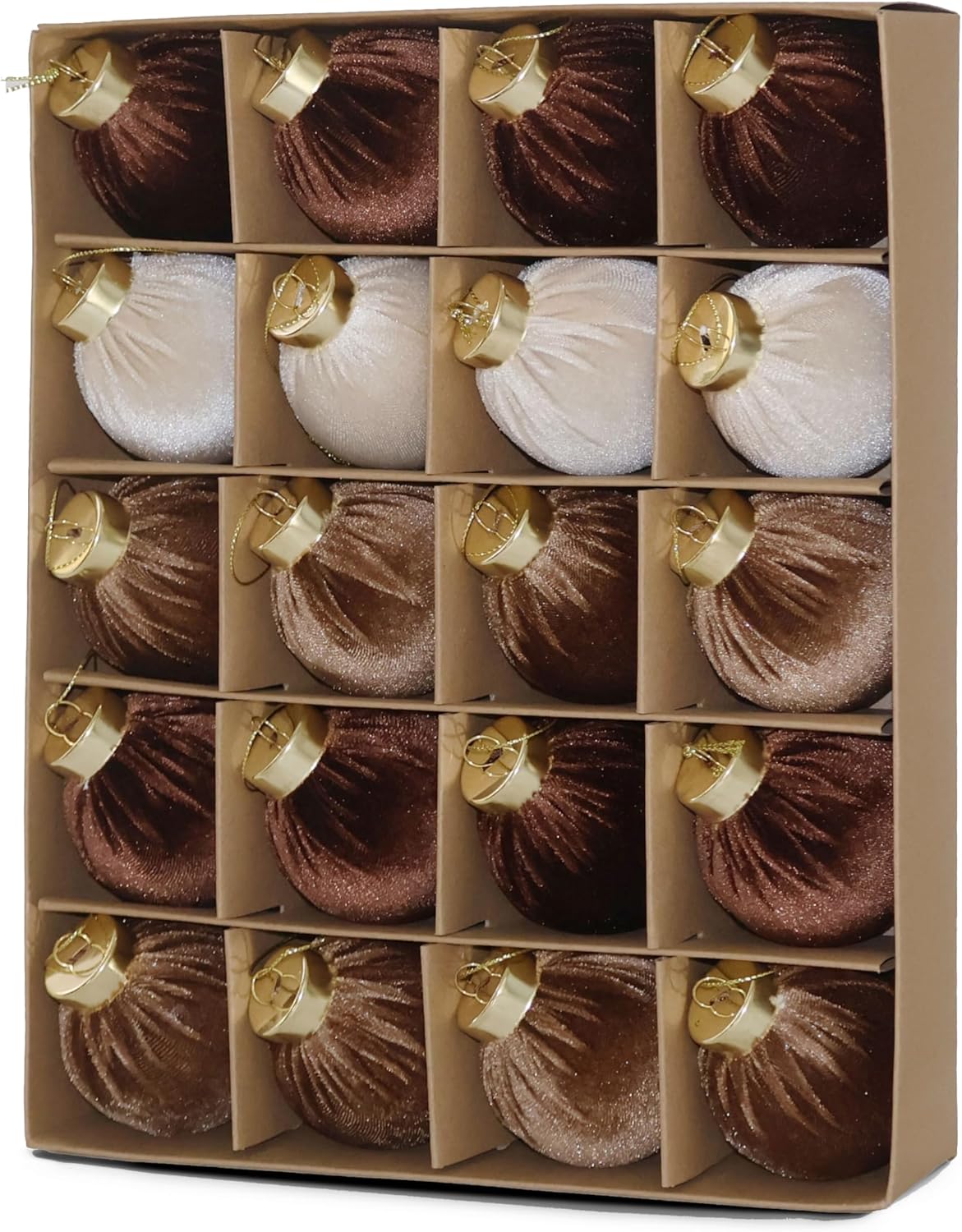 20PCS Velvet Ornaments for Christmas Tree, 2.36INCH Multicolor Flocked Christmas Ornaments Decorations Balls Set Decor