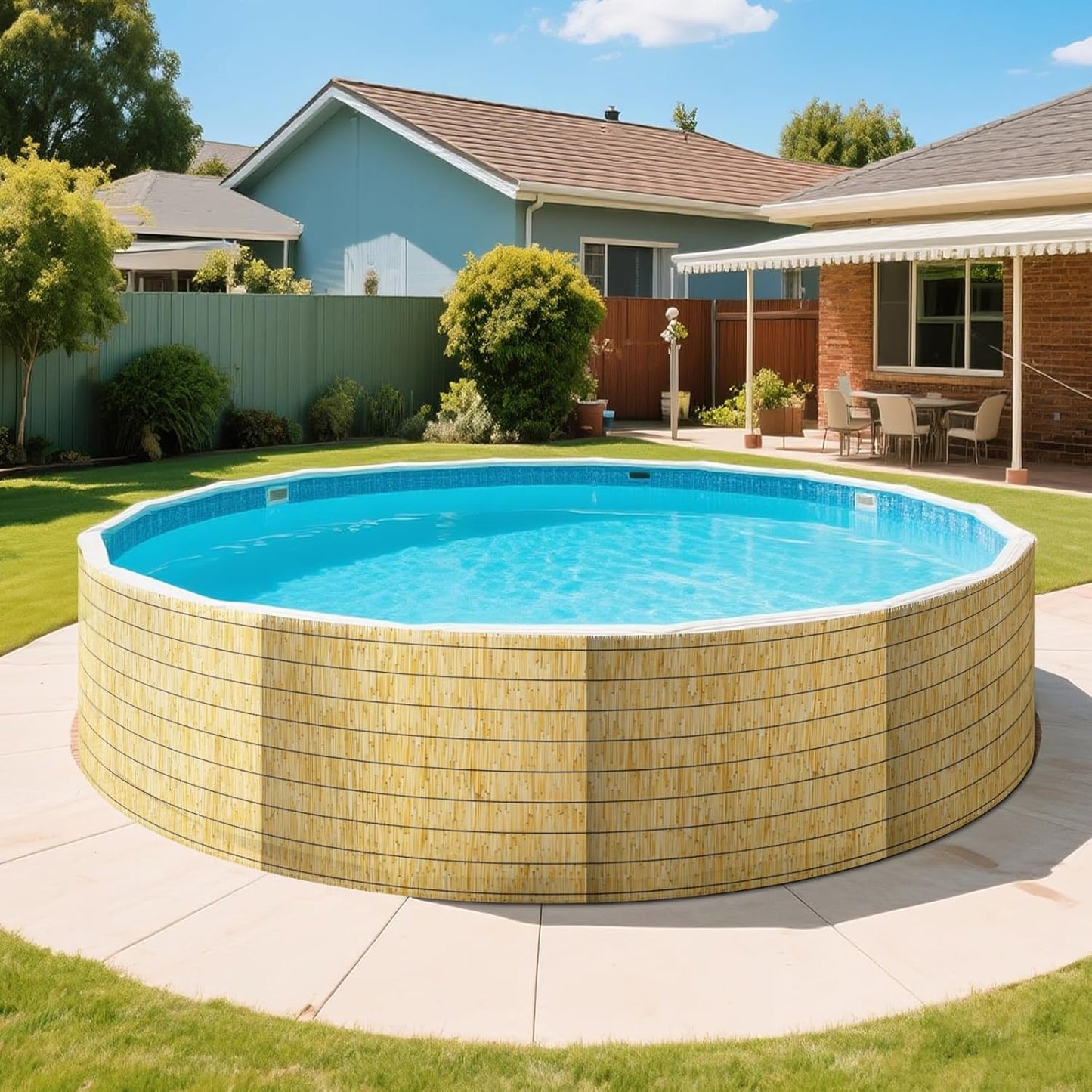 ZNCMRR Bamboo Fencing Decorative Natural Reed Fencing Rolls Bamboo Fence 4 Feet High Privacy Screen Curtains for Balcony Patio Backyard Garden Outdoor 4FT X 16.4FT（Yellow）