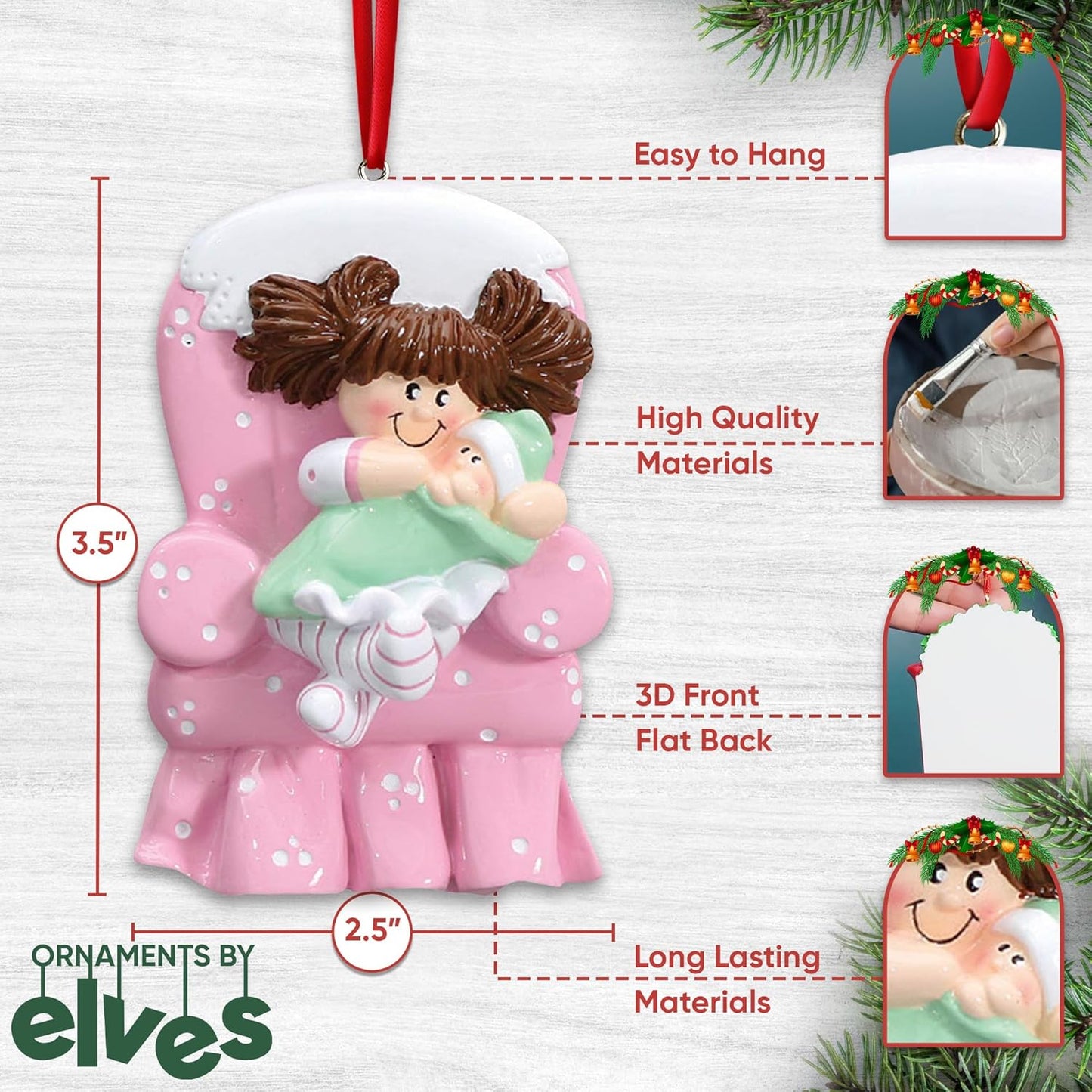 Personalized Sibling Christmas Ornaments 2024 - Sister Ornaments New Big Sister Family Ornaments Children My First Christmas as a Big Sisters Ornament Sibling