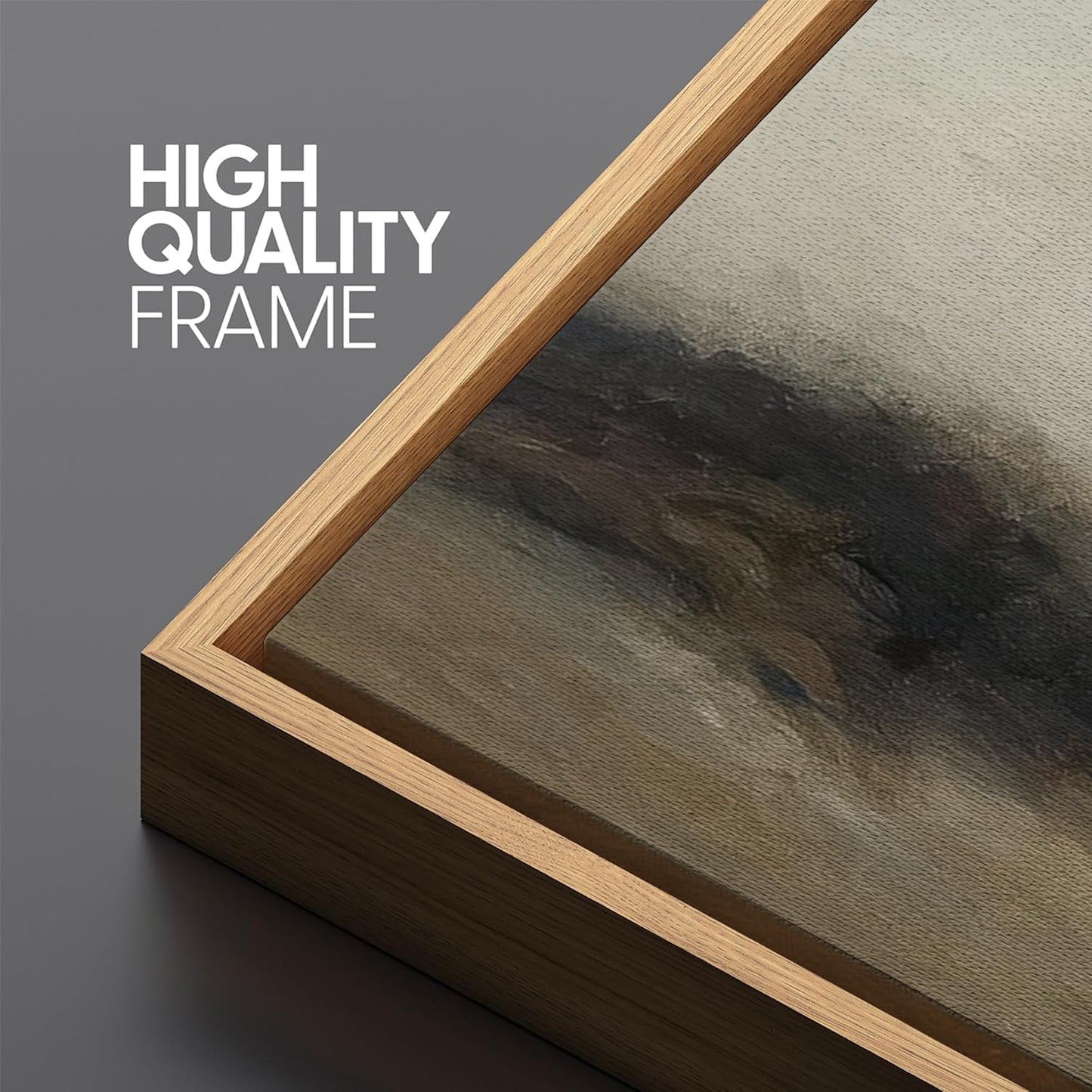 MUDECOR Extra Larg Framed Canvas Print Wall Art Foggy Mountain Horizon Landscape Neutral Tones Abstract Illustrations Decorative Colorful for Bedroom - 60"x30"