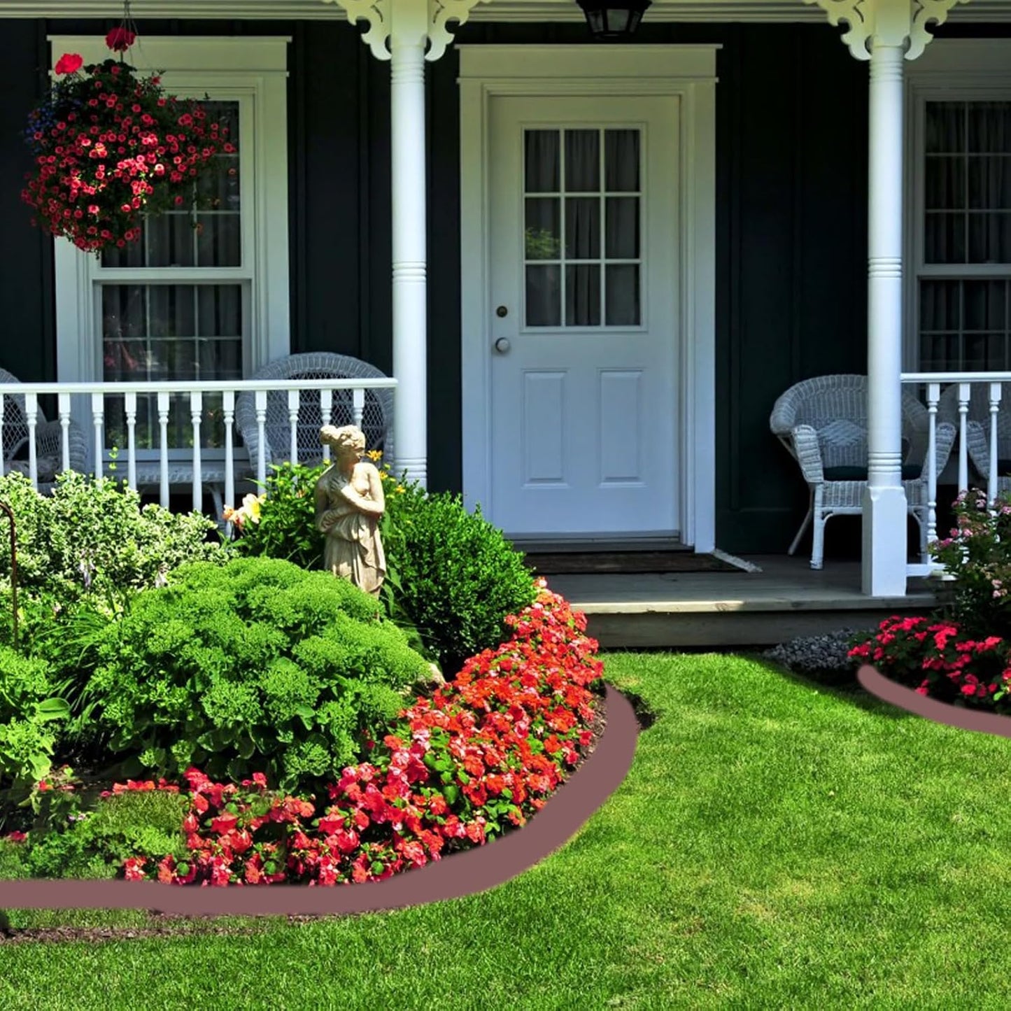 Landscape Edging 33FT, 2in Tall Garden Edging with 30pcs Anchoring Spikes Flexible Edging for Landscaping, Lawn Edging, Paver, Flower Bed Edging Borders, Brown