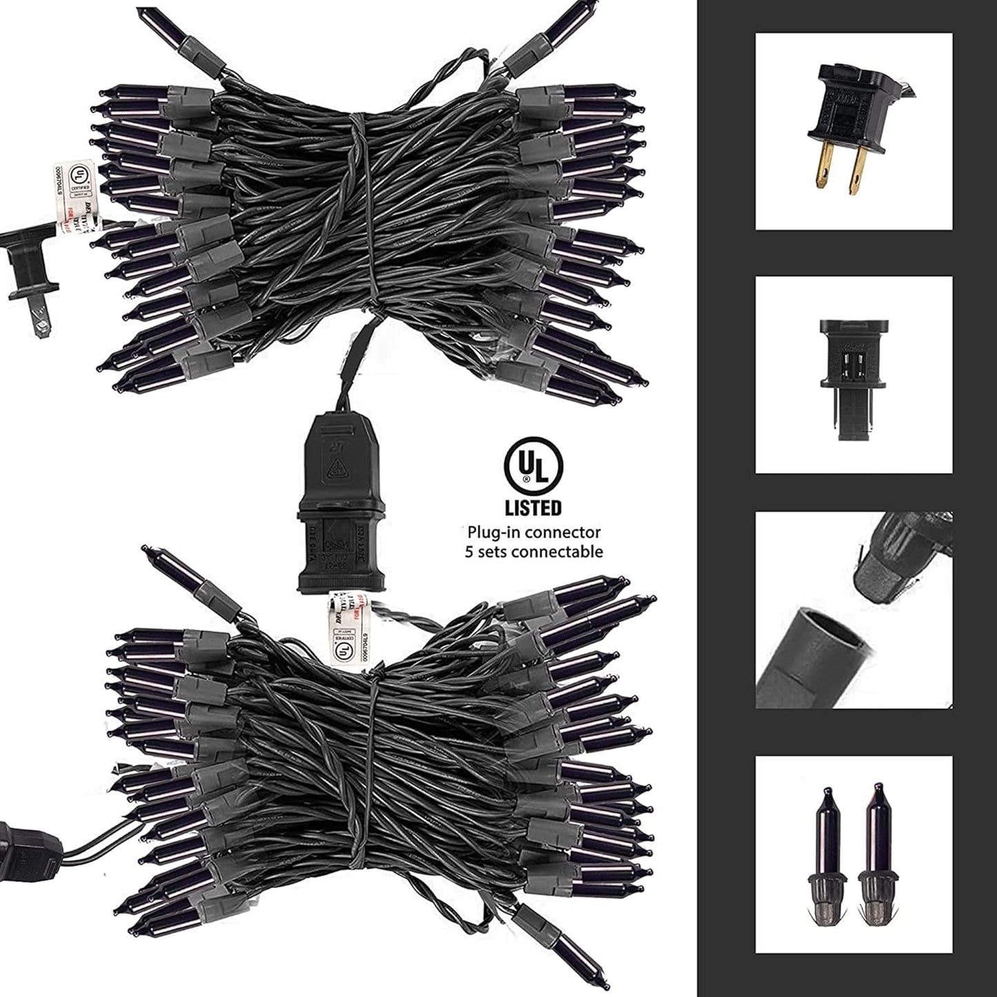 TW SHINE Purple Halloween Lights, 20FT 100 Count Incandescent Mini String Lights, Waterproof Halloween Decorations for Outdoor Indoor Patio Home Party Garden Yard Decor