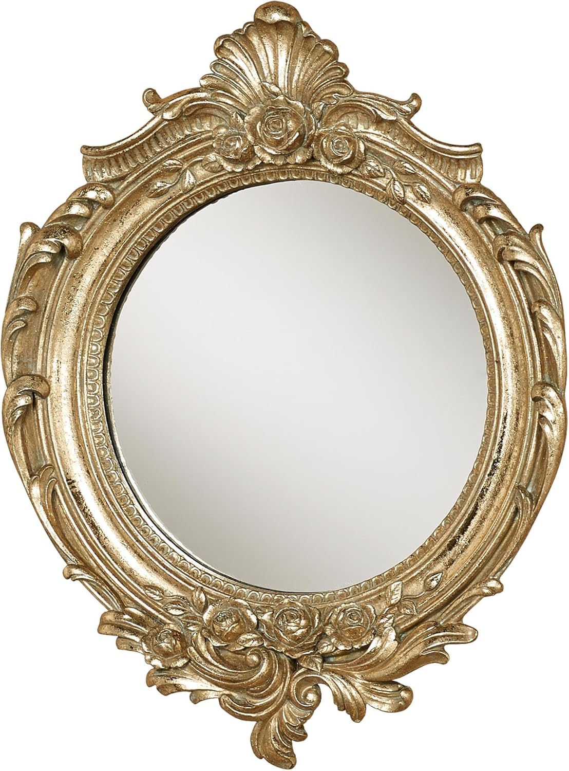 Touch of Class Fitzroy Accent Vintage Wall Mirror Antique Gold | Ornate Victorian Style Decor for Bedroom, Living Room, Hallway, Office | Antique Looking Circular Shape