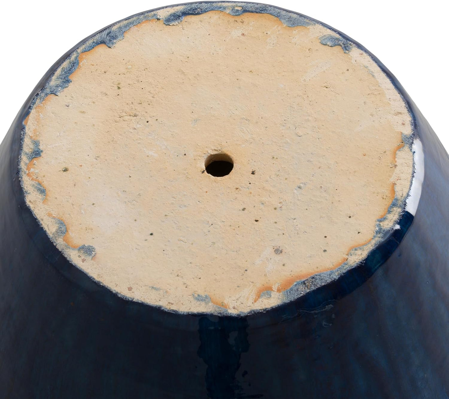 Emissary Home and Garden 13in., 16in., 19in.,23.5in. H Blue Snow Stoneware Round Planters with High-fire Treatment (Set of 4)