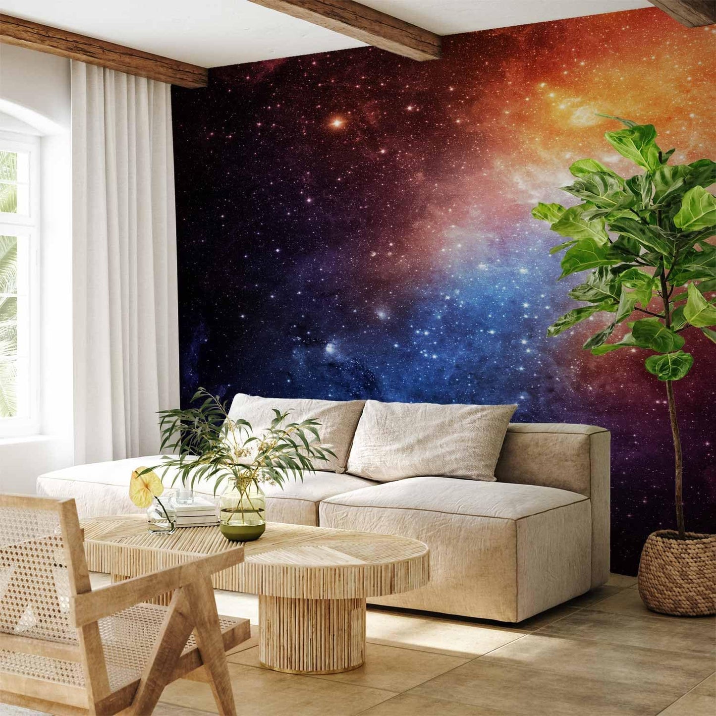 artgeist Wall Mural Cosmos Galaxy 116x83 in - Peel and Stick Self-Adhesive Wallpaper Removable Large Sticker Foil Wall Decor Print Picture Image Design f-B-0057-a-a