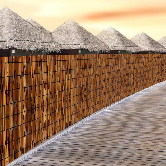 Natural Reed Fencing 6FT X 16.4FT Reed Fence 6FT High Balcony Reed Fence Privacy Reed Screen for Outdoor Backyard Patio(Brown)