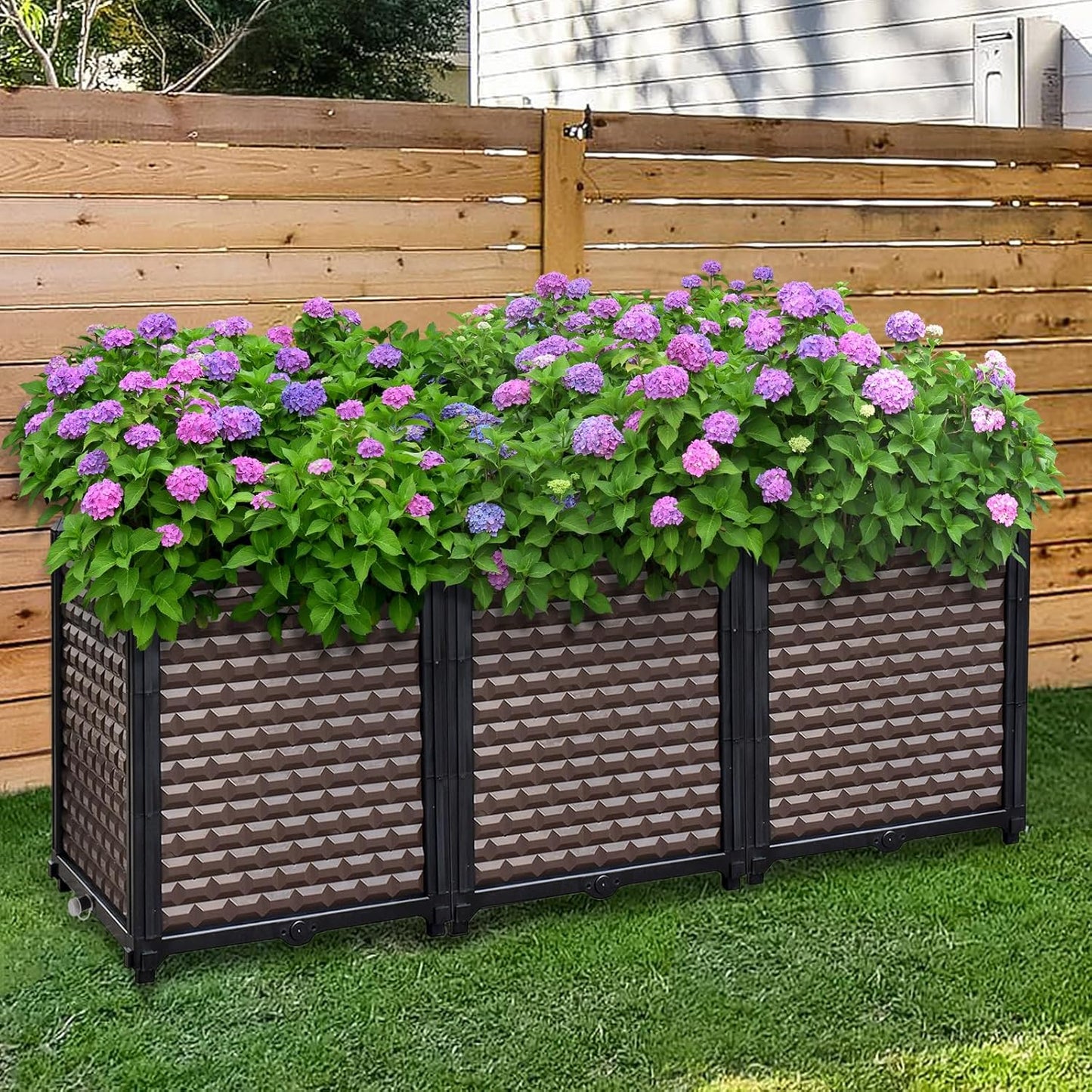 Large Planters for Outdoor Plants - Deepened 20" H, Raised Beds for Gardening Self Watering, Elevated Planter Box with Legs, Rectangular Garden Planters for Outdoor Plants Flowers, 47.2"L x 15.7"W