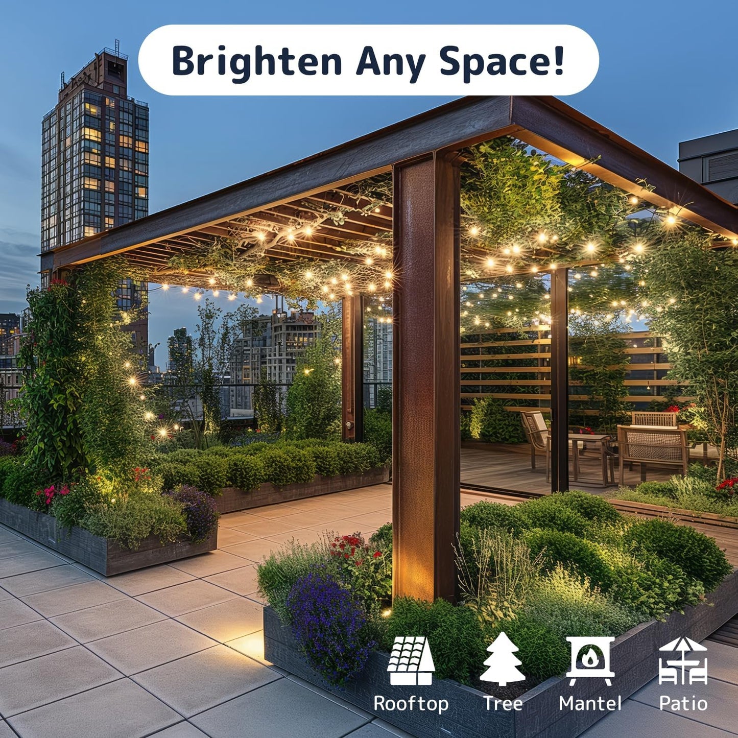 PREXTEX 300 Count Clear Christmas Tree Lights with Green Wire - 60 ft Warm White Twinkle Lights for Indoor or Outdoor Use - Holiday Fairy String Lights for Christmas Trees, Patios, and More