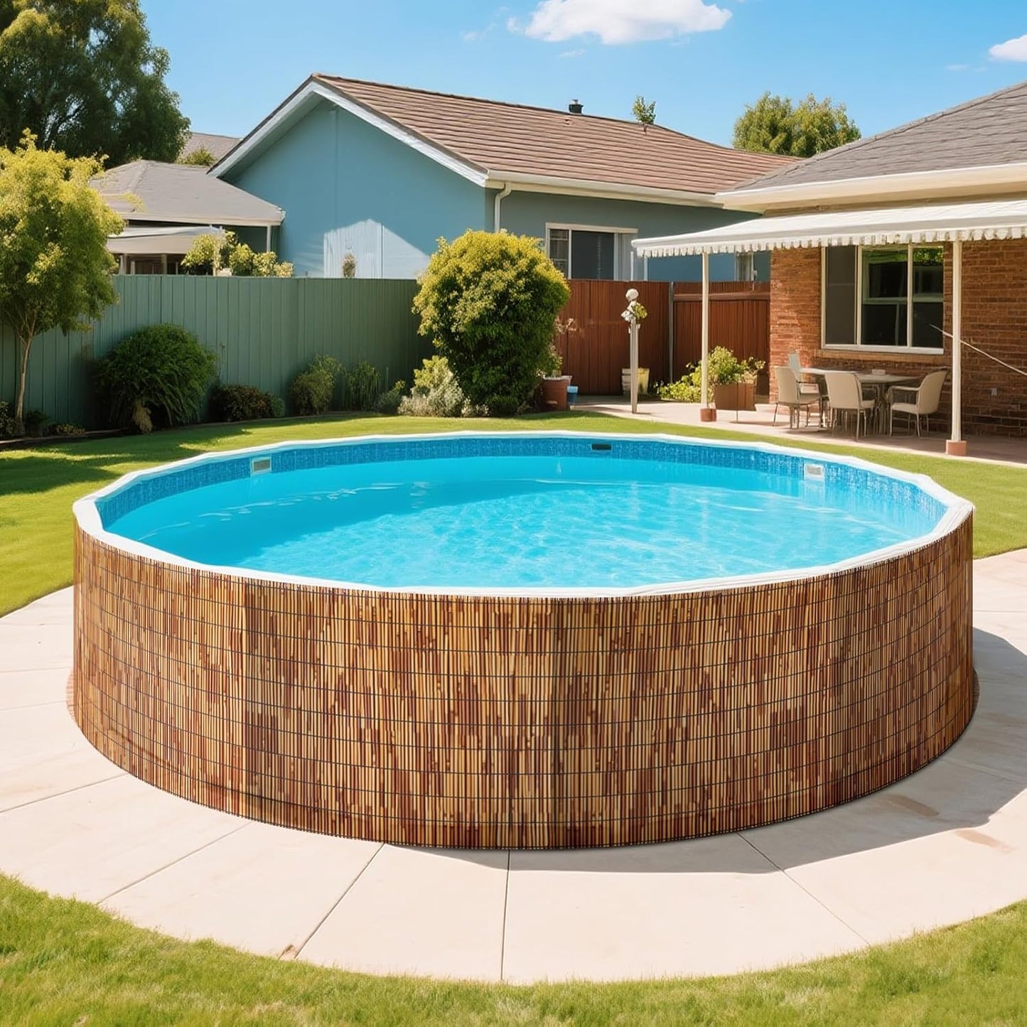 ZNCMRR Reed Fencing Rolls Natural Bamboo Fence 5.5 Feet High Privacy Screen Curtains Fence for Balcony Patio Garden Backyard Shades Outdoor 5.5FT X 16.4FT （Brown）