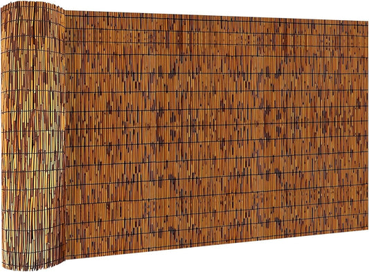 Bamboo Reed Fencing, Decorative Bamboo Curtains for Patio, Light Russet Privacy Fence Reed Screens Outdoor for Patio Garden Balcony Privacy Screen, 5 x 5 FT