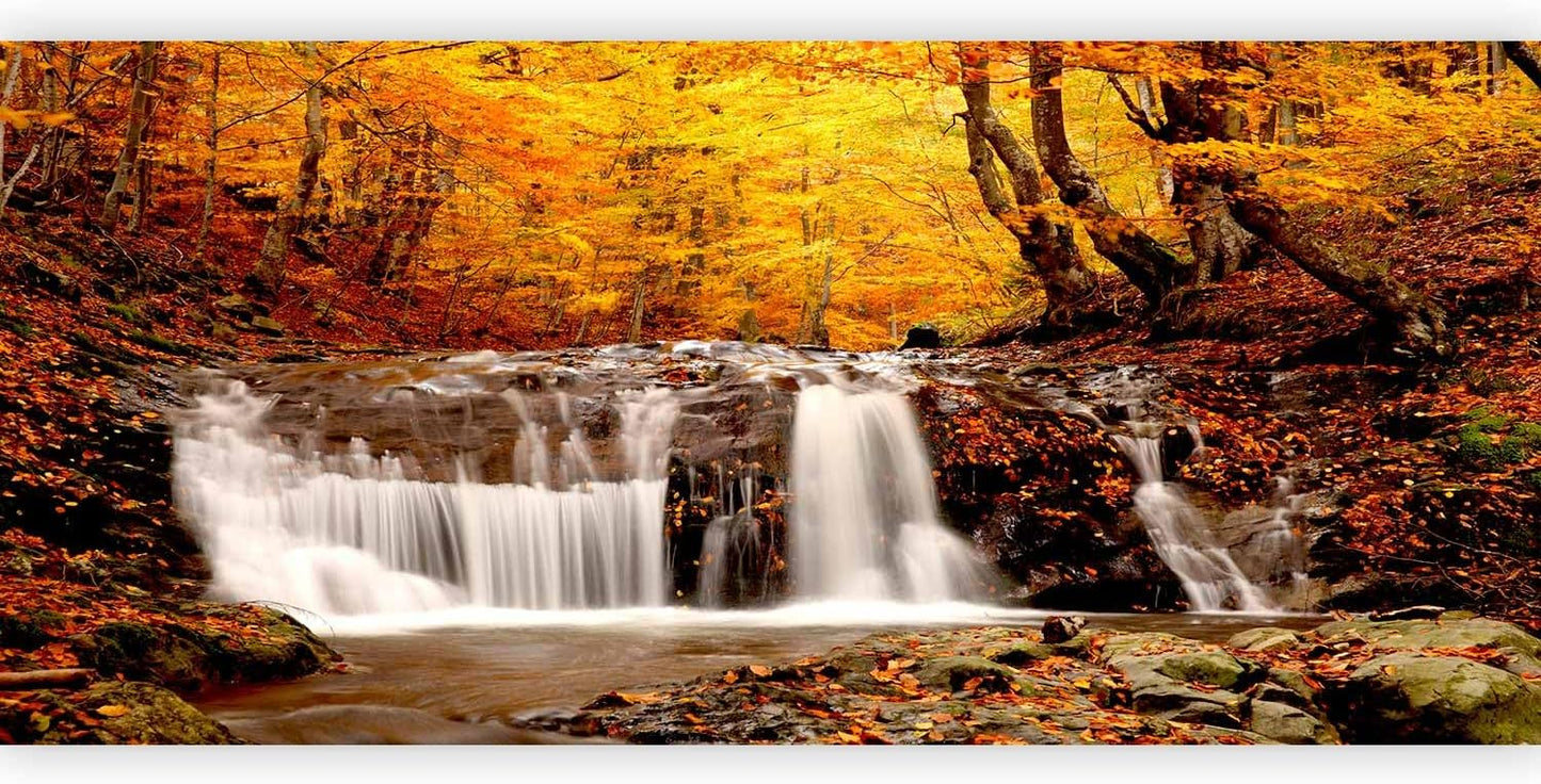 artgeist Premium Wall Mural Waterfall 216x98 in - Non-Woven Photo Wallpaper Art Print Fleece Wall Mural Decoration Poster Picture Design Nature Landscape Forest Tree c-B-0472-a-a