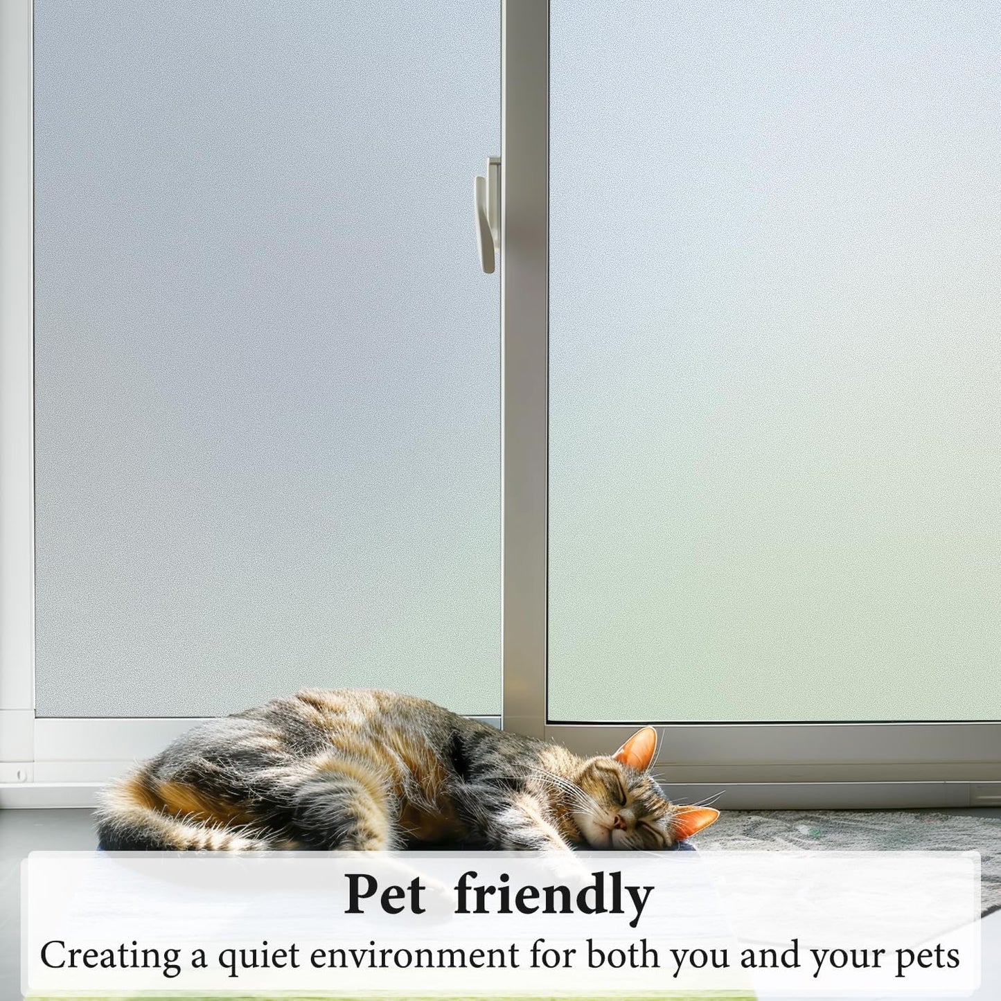 DUOFIRE Privacy Window Film Natural Frosted Glass Film Static Cling Glass Film No Glue Anti-UV Window Sticker Non Adhesive for Privacy Office Meeting Room Bathroom Living Room 45.2in. x 78.7in. S001