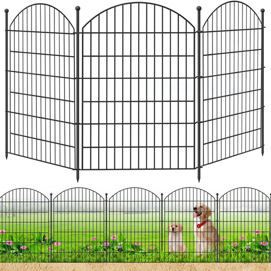 Decorative Garden Fence 40in (H) x24ft (L), 10 Pack No Dig Fence Animal Barrier for Dog, Arched Flower Bed Edging, Wire Border Panel Fencing for Yard Patio Outdoor Decor