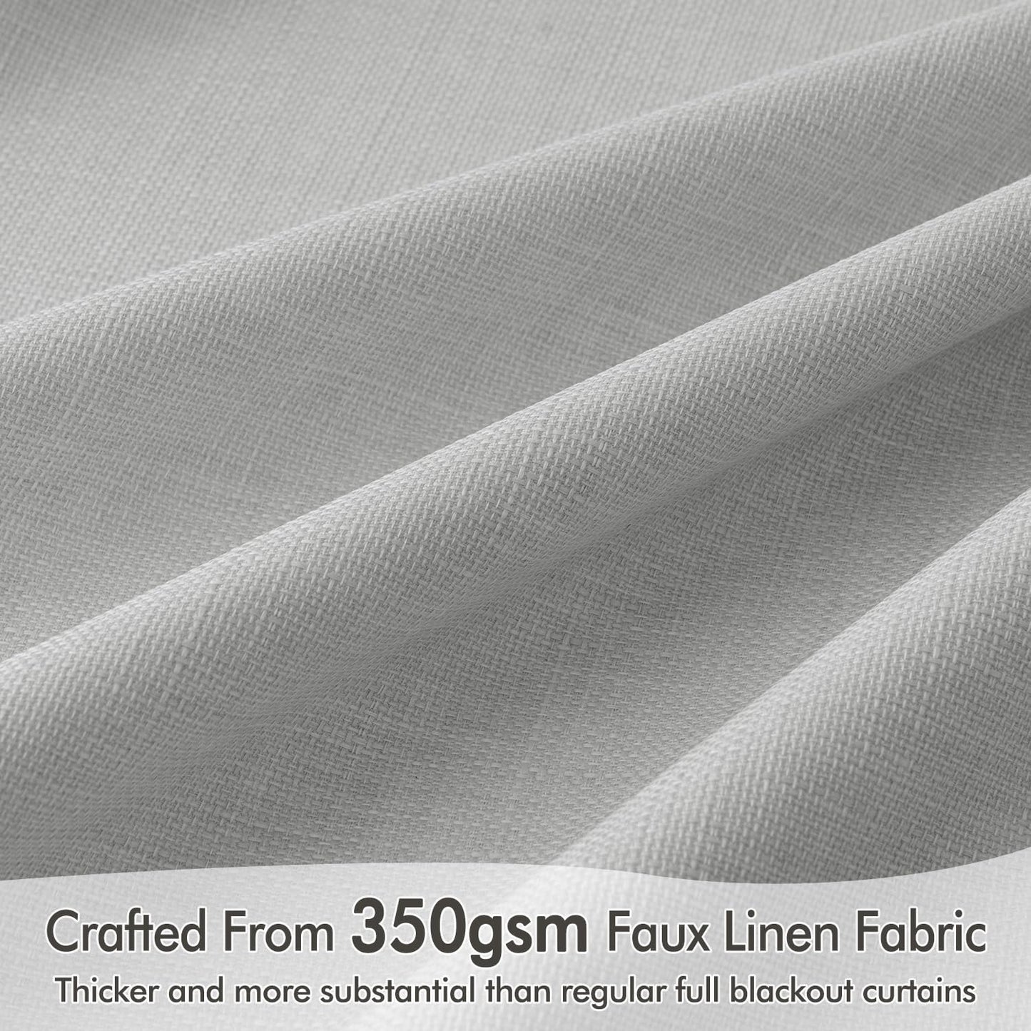 MIULEE 100% Blackout Curtains 120 Inch Long 2 Panels for Bedroom, Thick Luxury Faux Linen Black Out Curtain Room Darkening Back Tab Pleat Window Textured Drapes with Hooks for Living Room, Gery