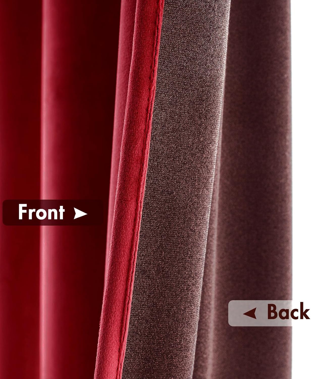 MIULEE Christmas Red Velvet Curtains Thermal Insulated Blackout Curtain Drapes for Bedroom Living Room Darkening 84 Inches Long Curtains Panels Rod Pocket Set of 2
