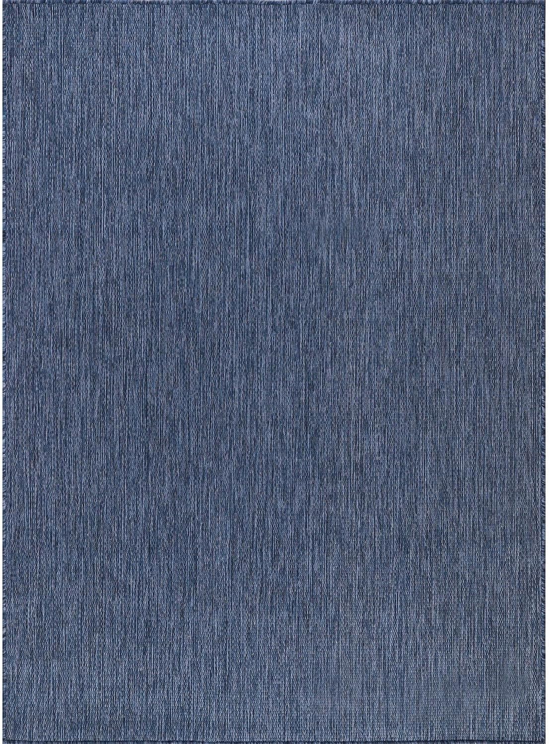 CAMILSON Outdoor Rug 9x12 Modern Area Rugs for Large Indoor and Outdoor Patios and Porches - Waterproof, Washable, Non-Shedding, Easy-to-Clean Outside Carpet (9 x 12, Solid - Navy Blue)