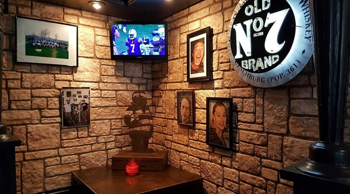 Dundee Deco 3D Wall Panels Faux Brick - Cladding Beige Stone Look Wall Paneling, Styrofoam, Sample, Size 10 x 10 in.