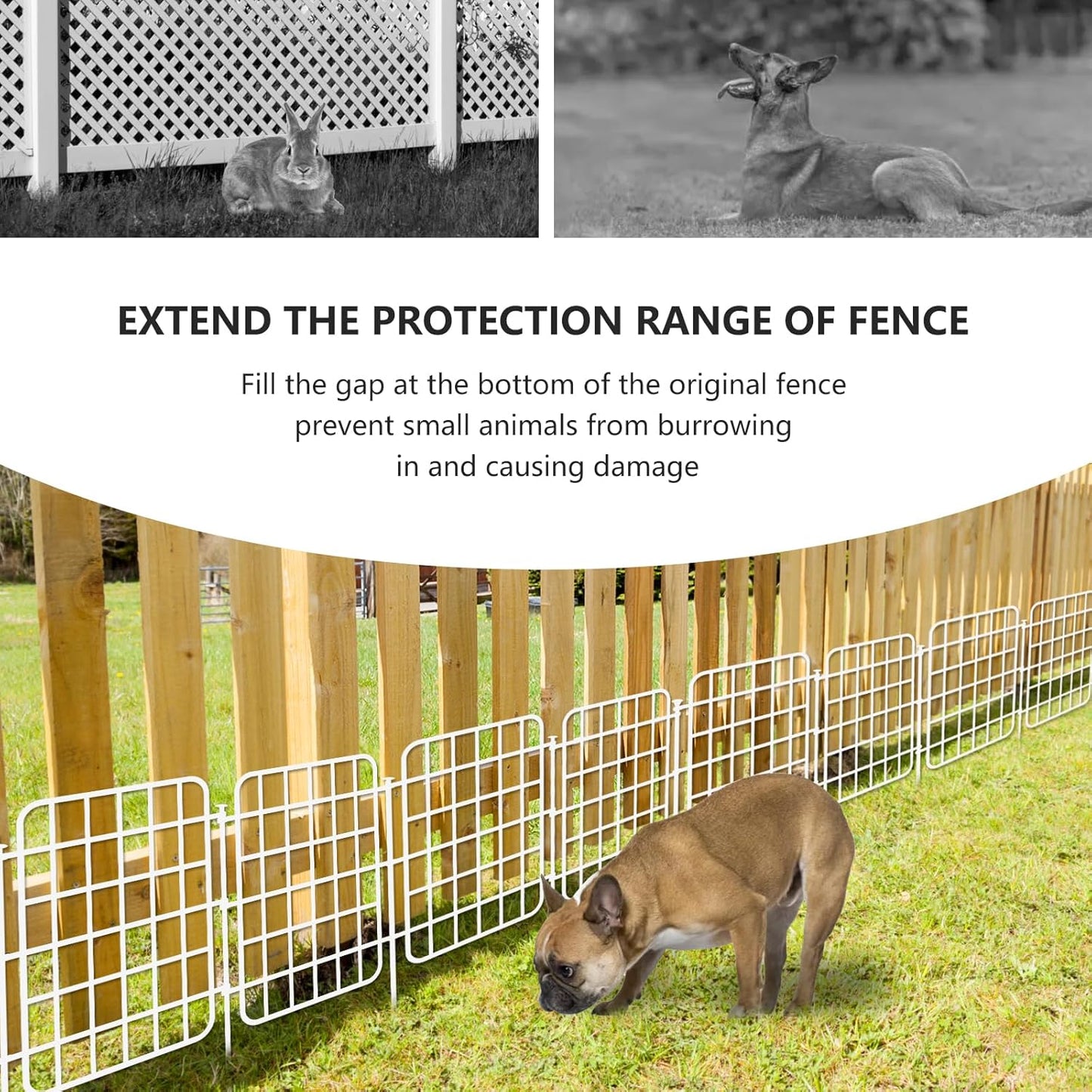 13ft x 17in Garden Fence Animal Barrier, 12 Panels No Dig Fence Border, Rustproof Metal Decorative Garden Fencing with Ground Stake, Flower Bed Edging Border for Dog, Rabbit, Outdoor Patio, White
