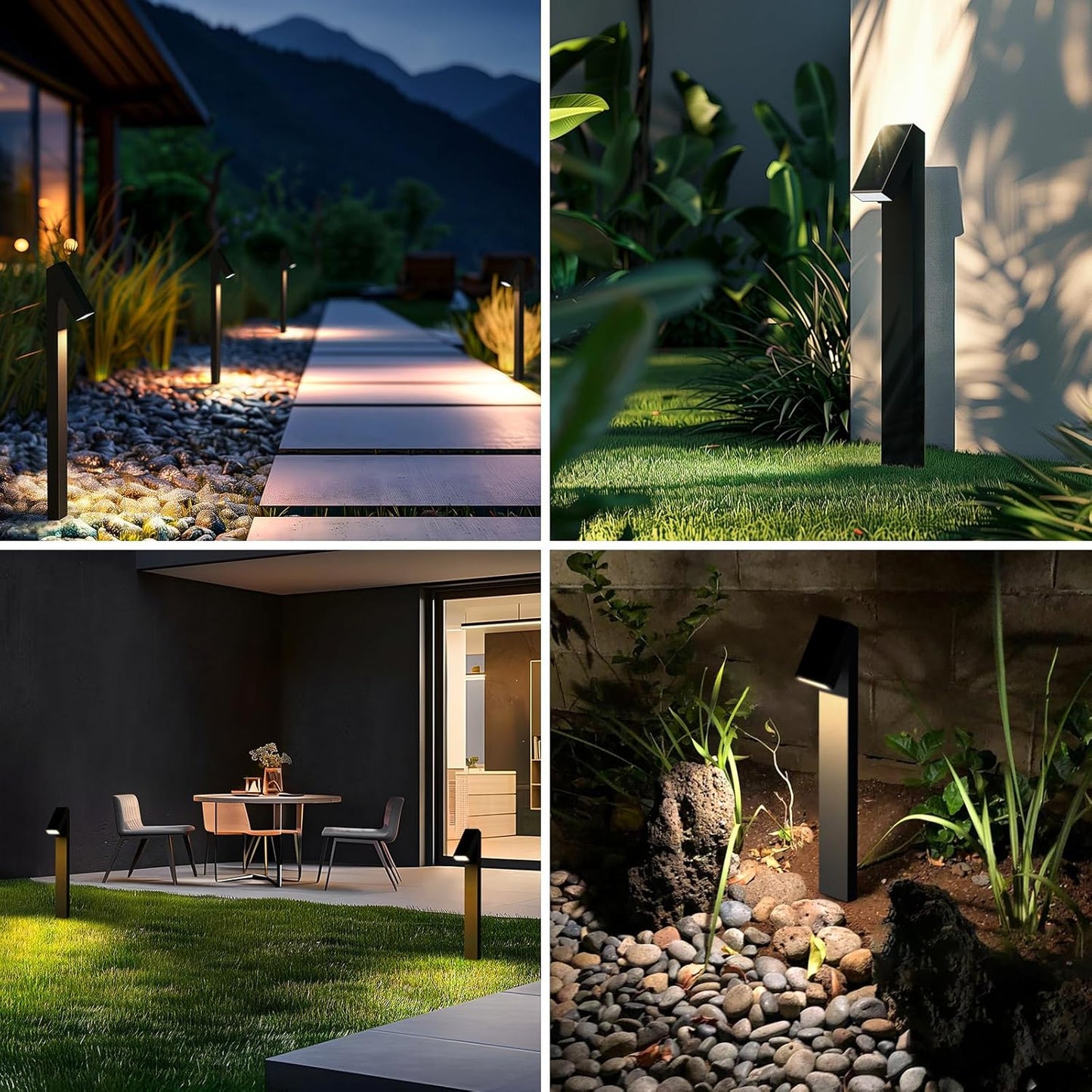 Solar Walkway Light, Dimmable Metal Solar Pathway Light Outdoor IP65 Waterproof, 3000K 500LM Solars Yard Lights for Yard Garden Patio Landscape Lawn