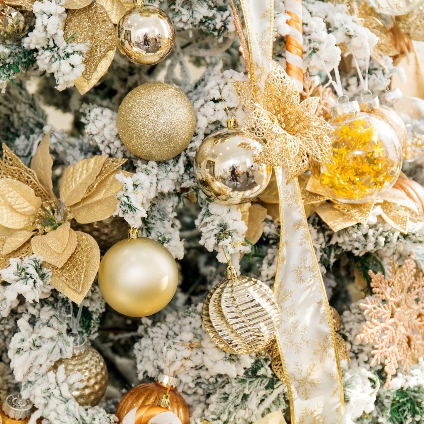 XmasExp Christmas Ball Ornaments (3.15", Champagne Gold) 16ct Christmas Ball Ornaments Shatterproof Xmas Tree Hanging Balls Decorations Perfect for Holiday Wedding Christmas Decor