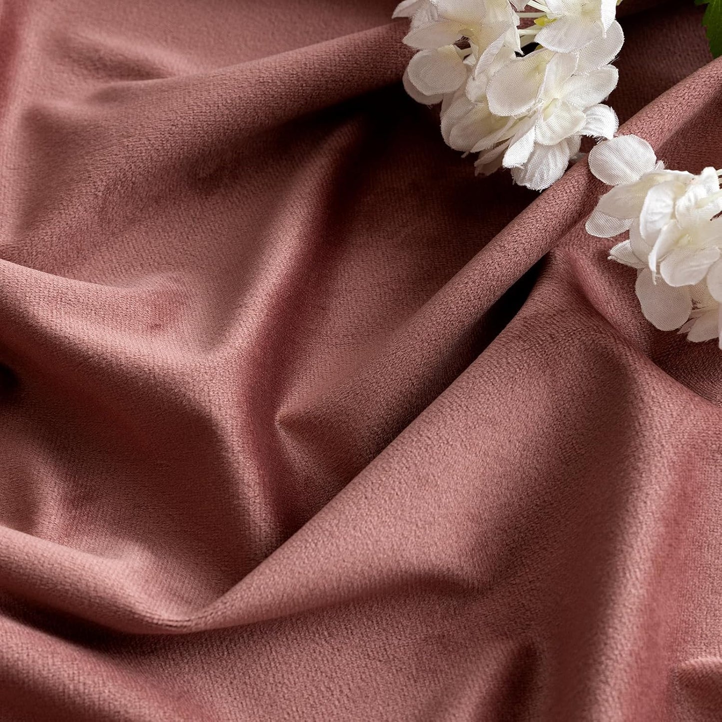 MIULEE Velvet Curtains 108 Inches Long 2 Panels - Pinch Pleated Luxury Room Darkening Curtains for Bedroom Living Room Thermal Insulated Super Soft Window Drapes Rod Pocket, Dusty Rose Pink
